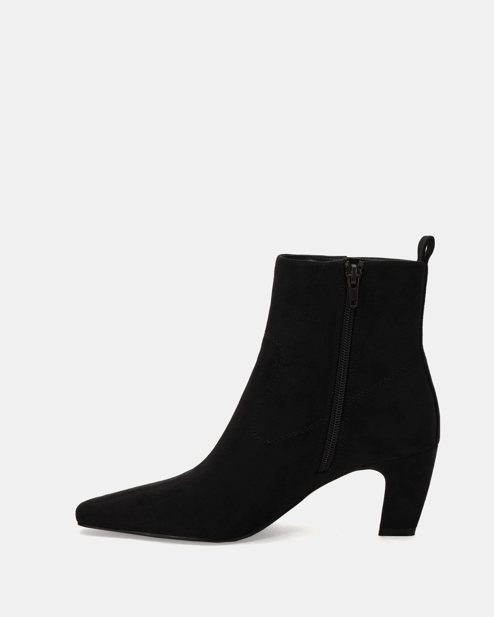 Gia Black Mid heel point ankle boot