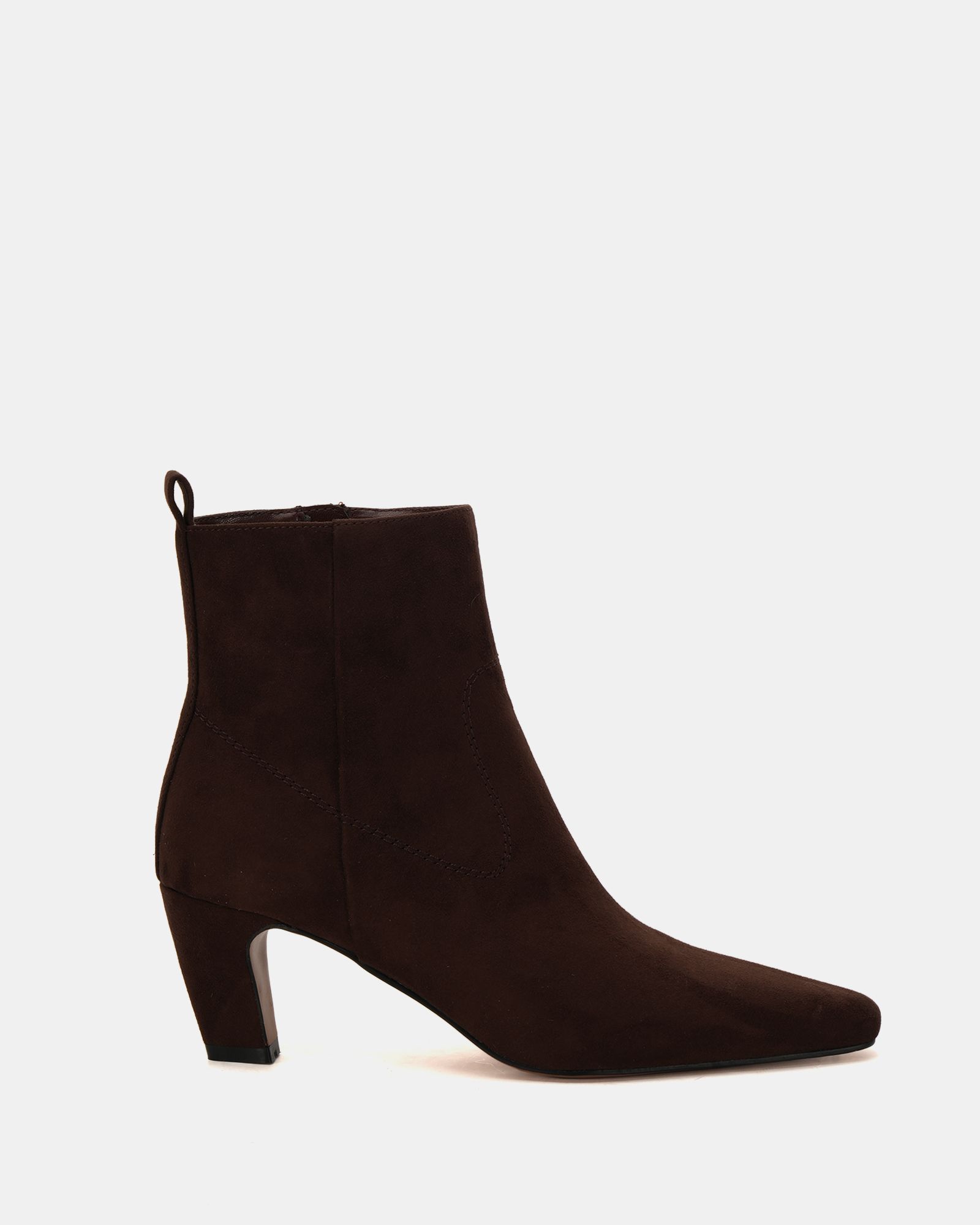 Gia Brown Mid heel point ankle boot