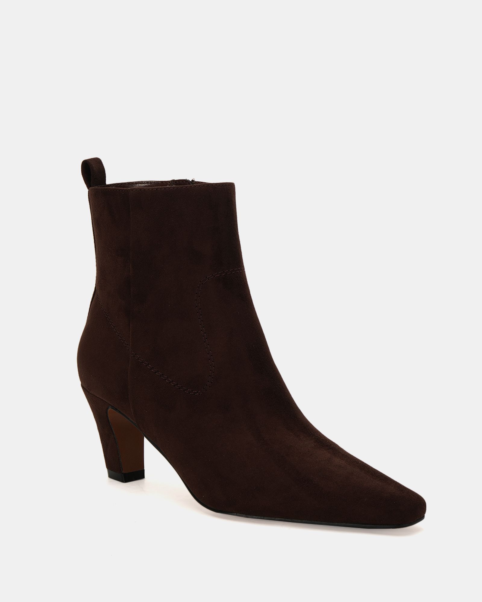 Gia Brown Mid heel point ankle boot