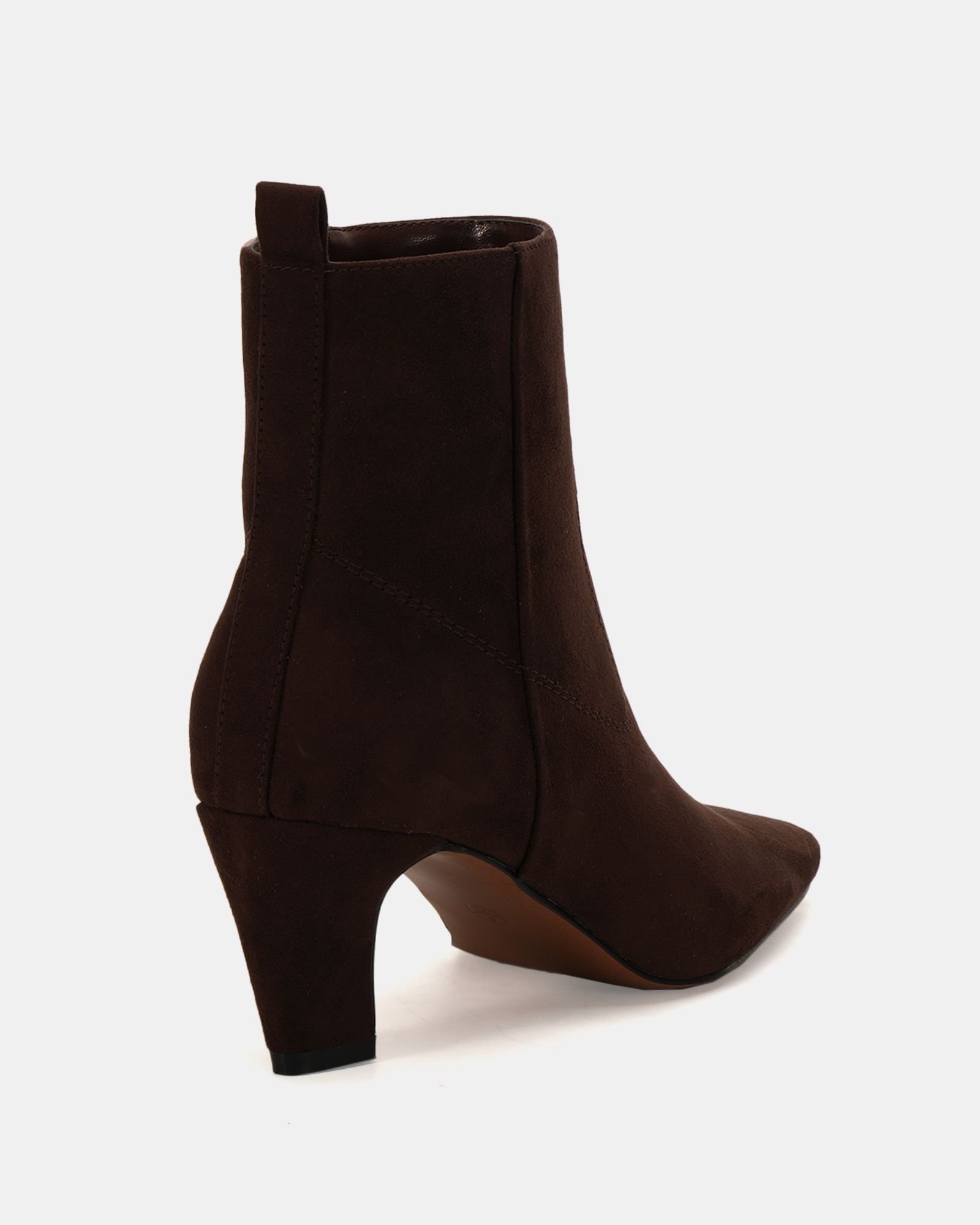 Gia Brown Mid heel point ankle boot