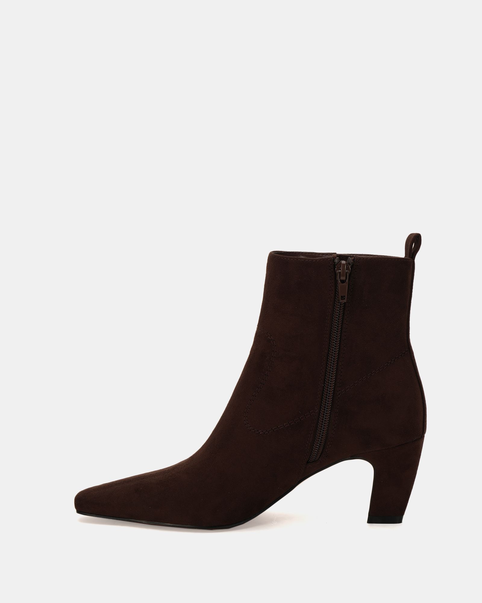 Gia Brown Mid heel point ankle boot