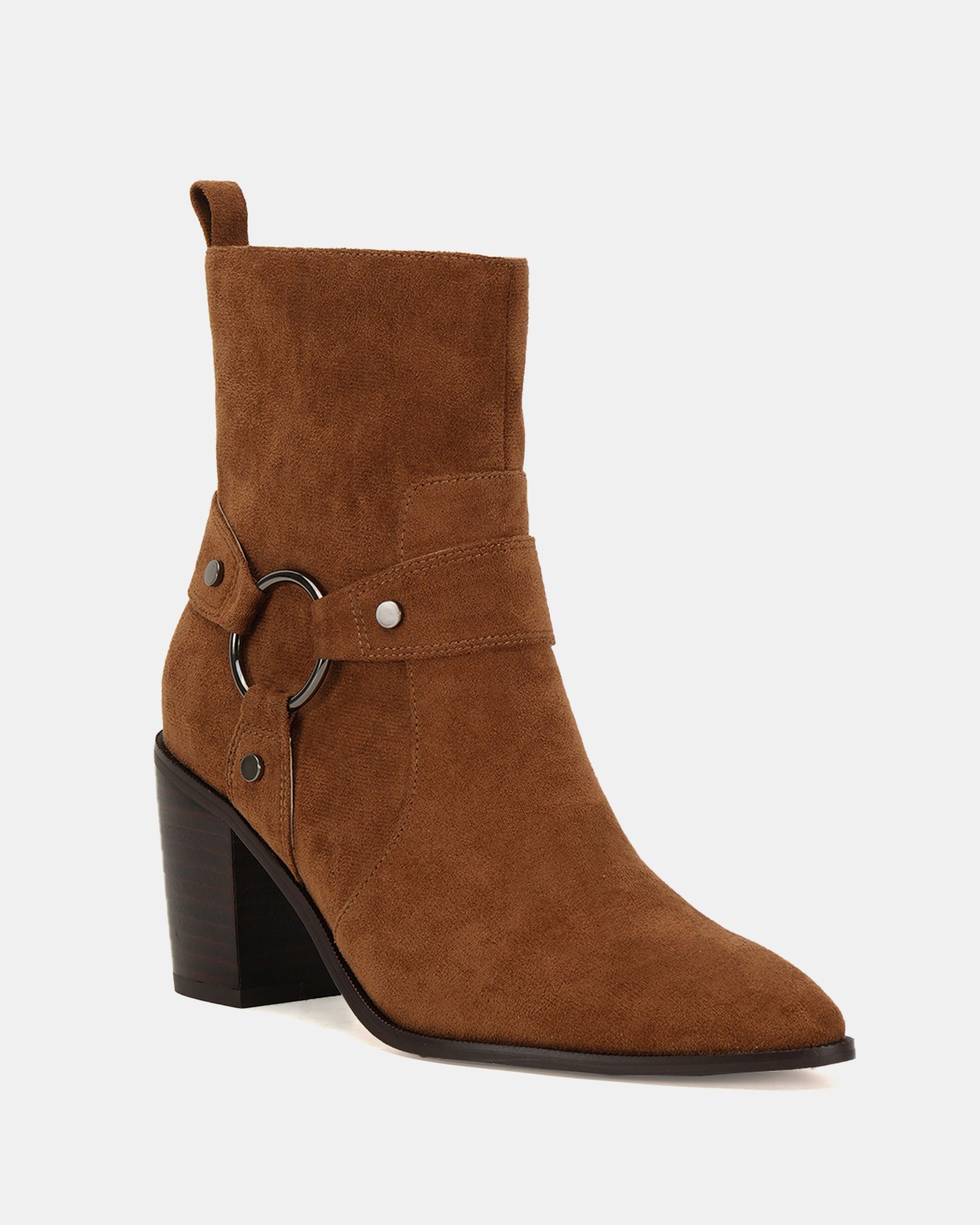 Giselle Tan Block Heel Harness Ankle Boot