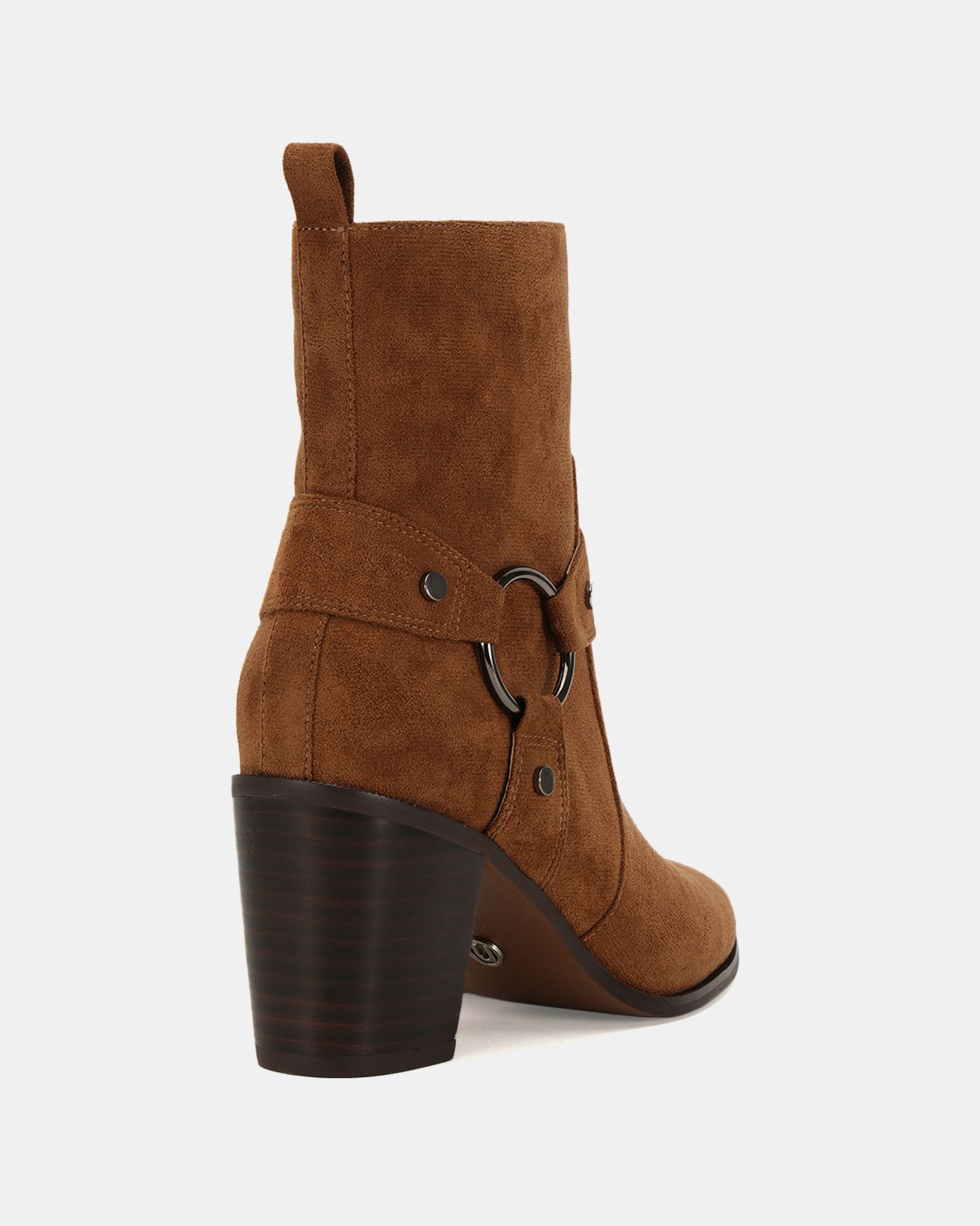 Giselle Tan Block Heel Harness Ankle Boot