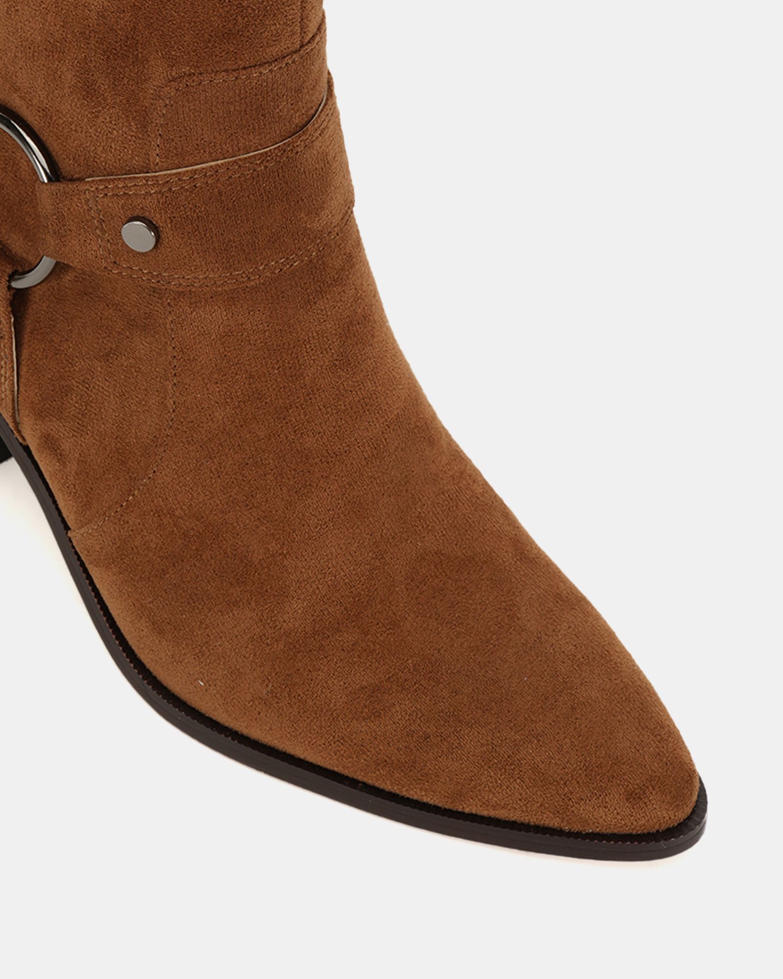 Giselle Tan Block Heel Harness Ankle Boot