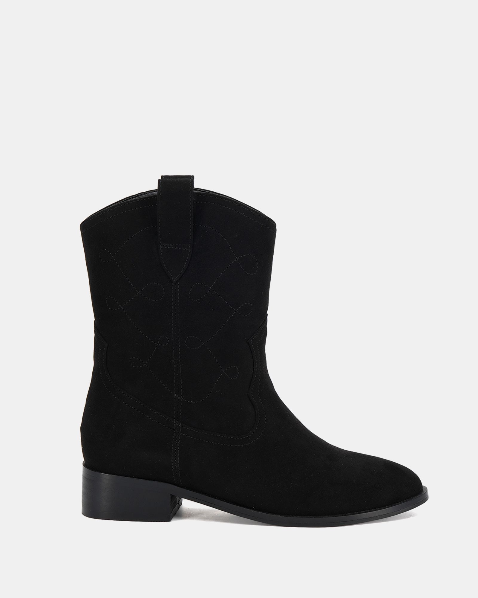 Gwenda Black flat western boot