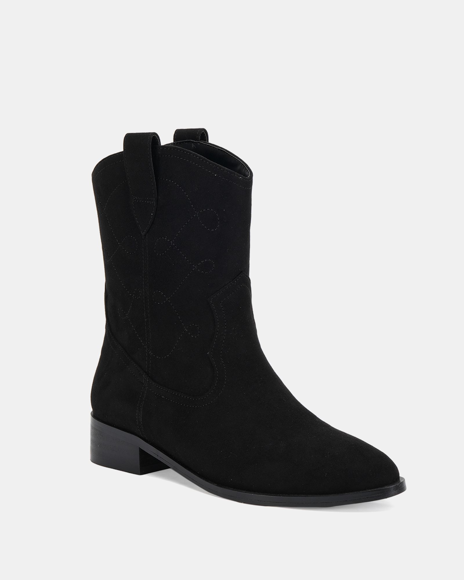 Gwenda Black flat western boot