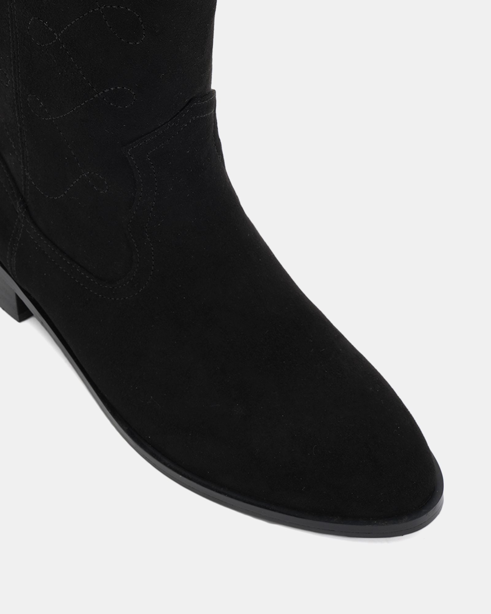 Gwenda Black flat western boot