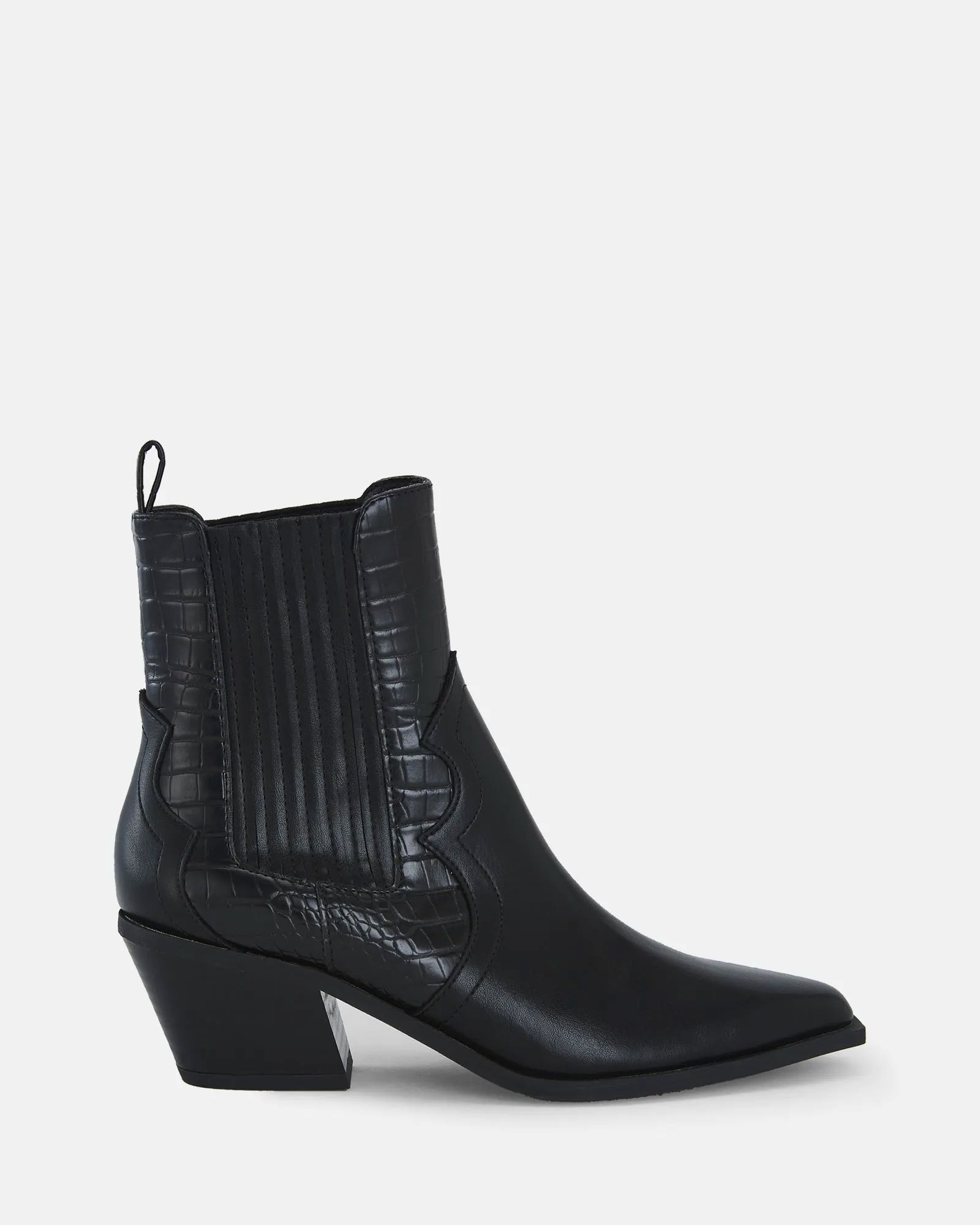 Hoggle Black Western Ankle Boot