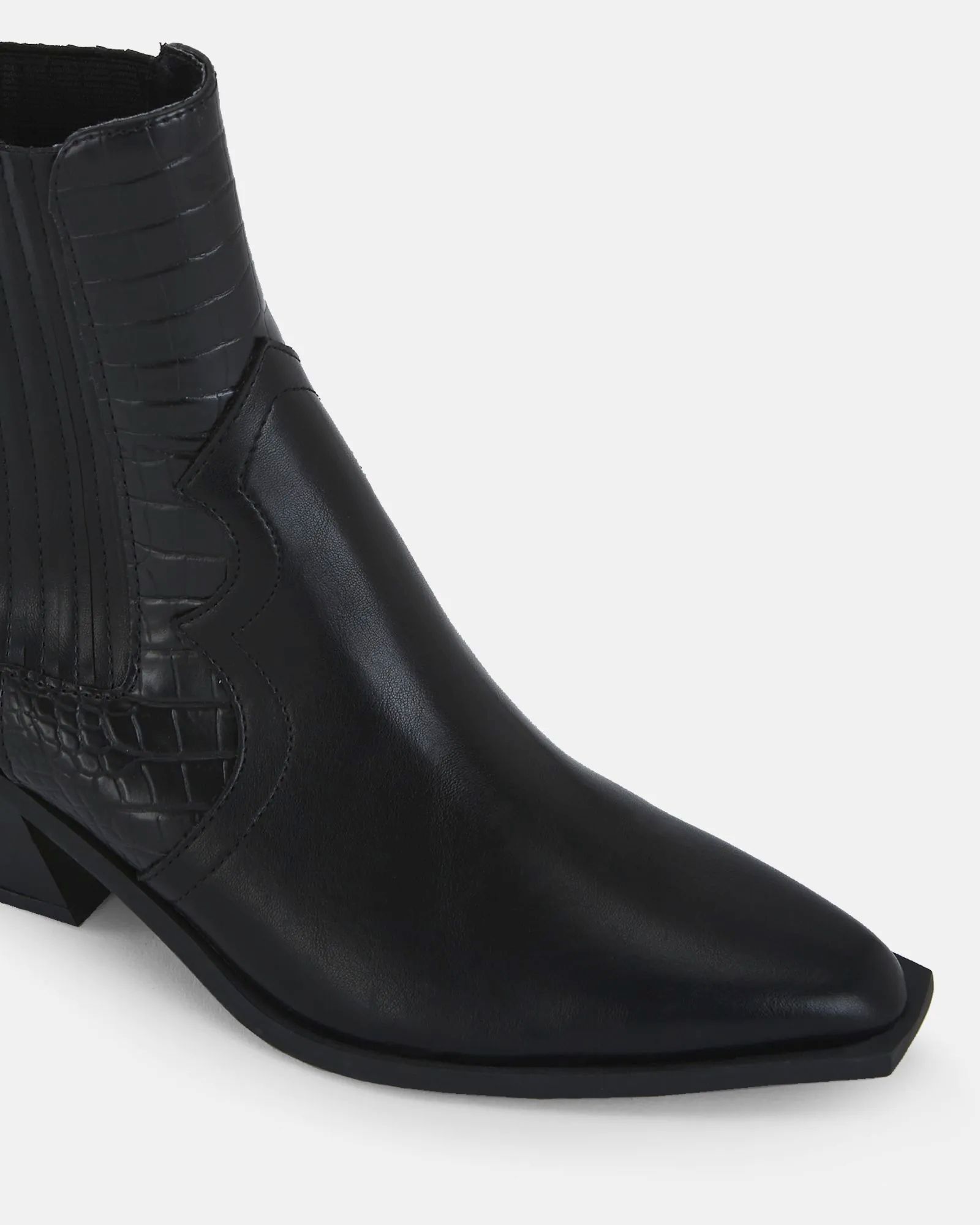 Hoggle Black Western Ankle Boot