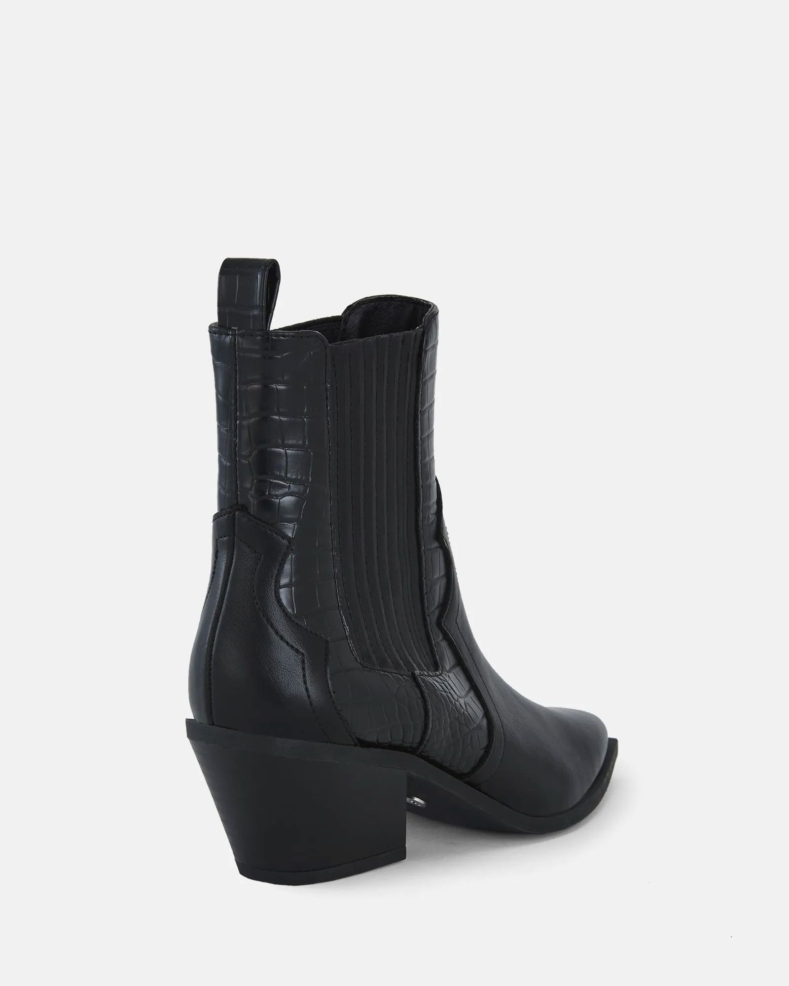 Hoggle Black Western Ankle Boot