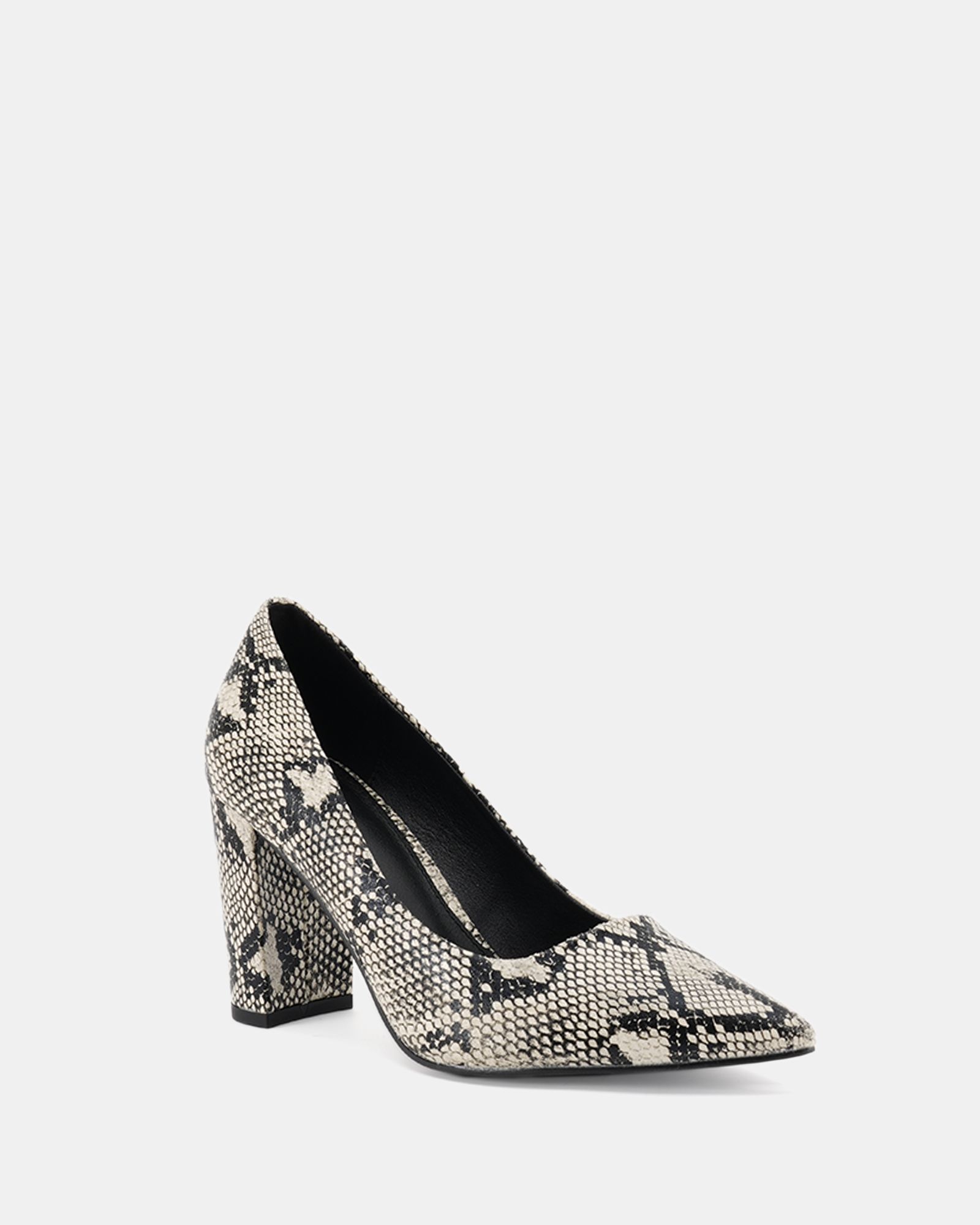 Wide Fit Illiana Snake Block Heel Point Court
