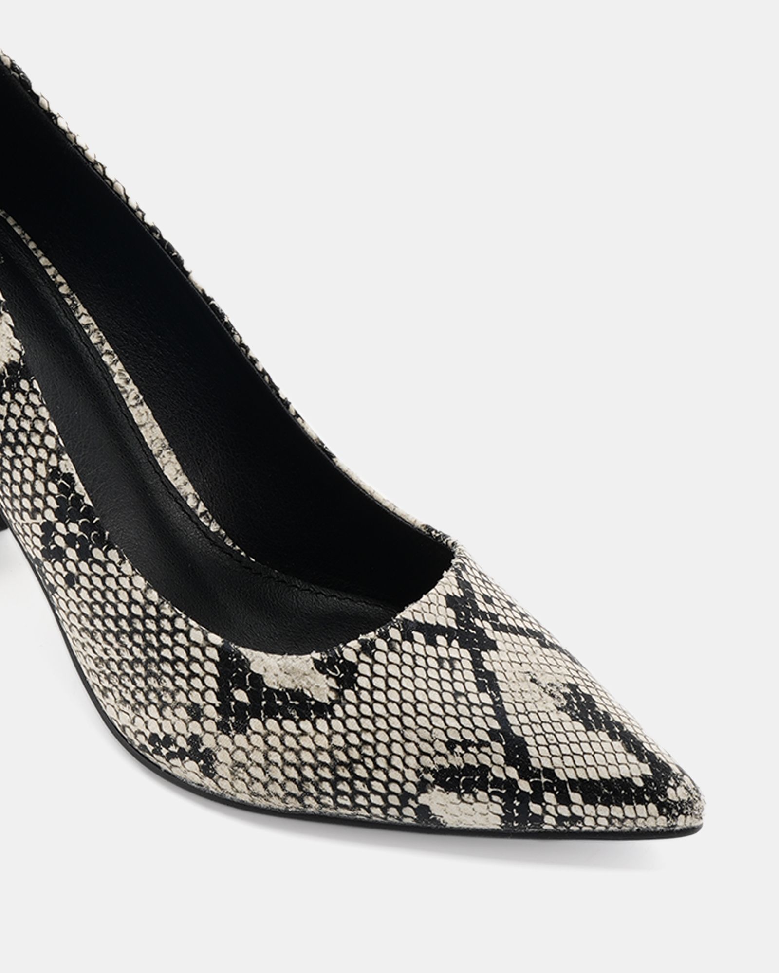 Wide Fit Illiana Snake Block Heel Point Court