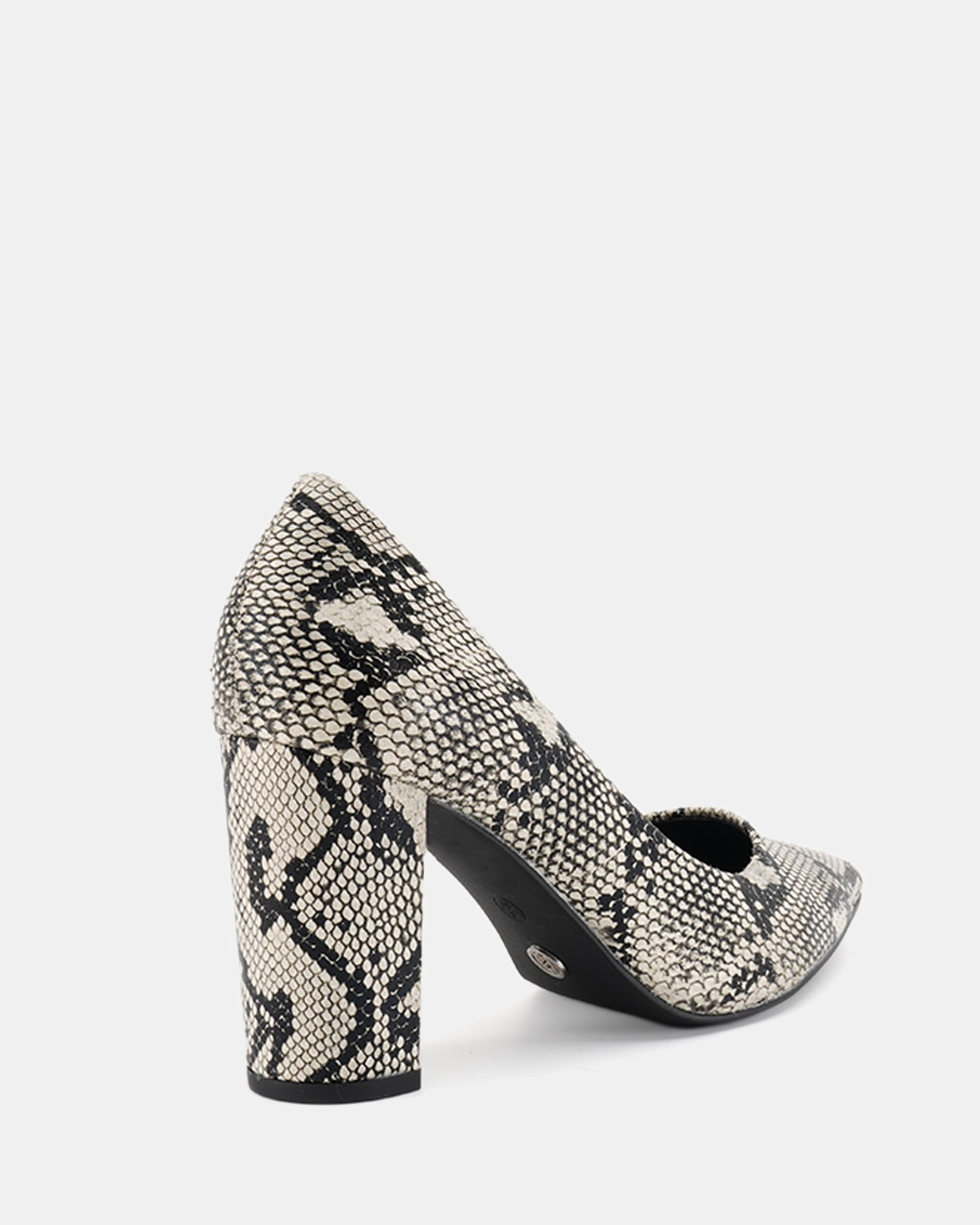 Wide Fit Illiana Snake Block Heel Point Court