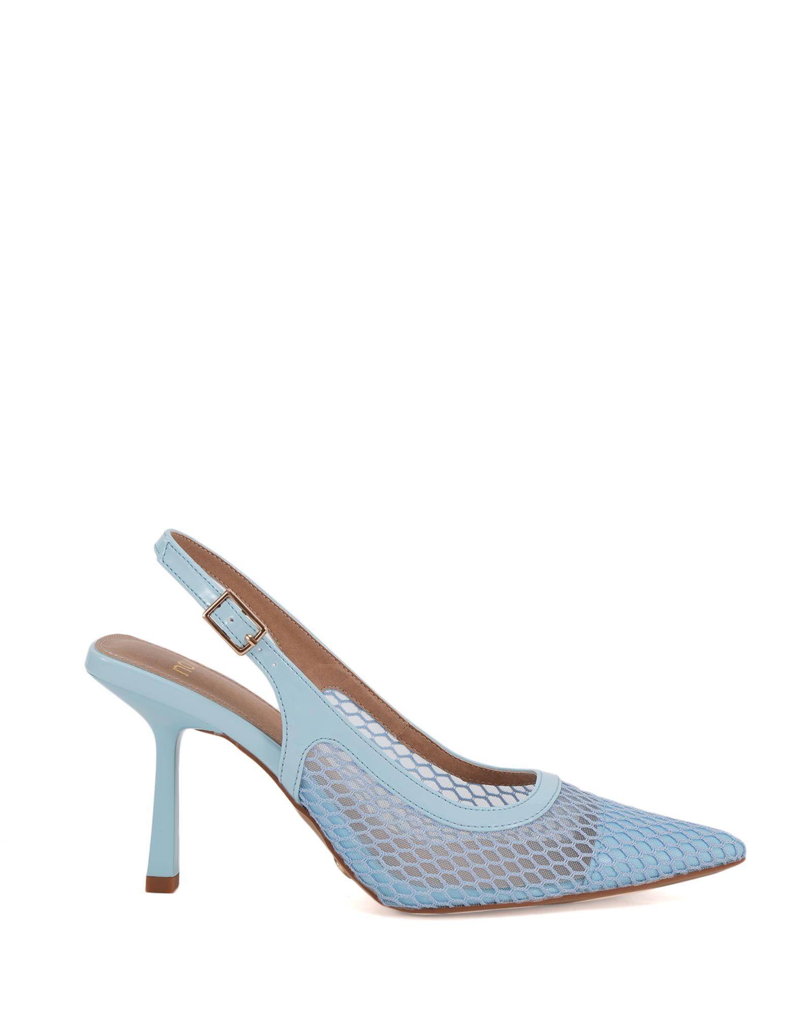 Wide Fit ILONA Blue Mesh Point Slingback Court