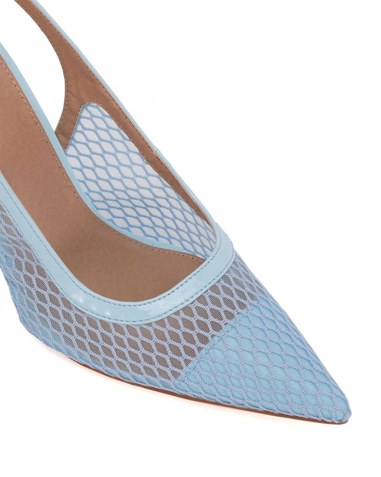 ILONA Blue Mesh Point Slingback Court