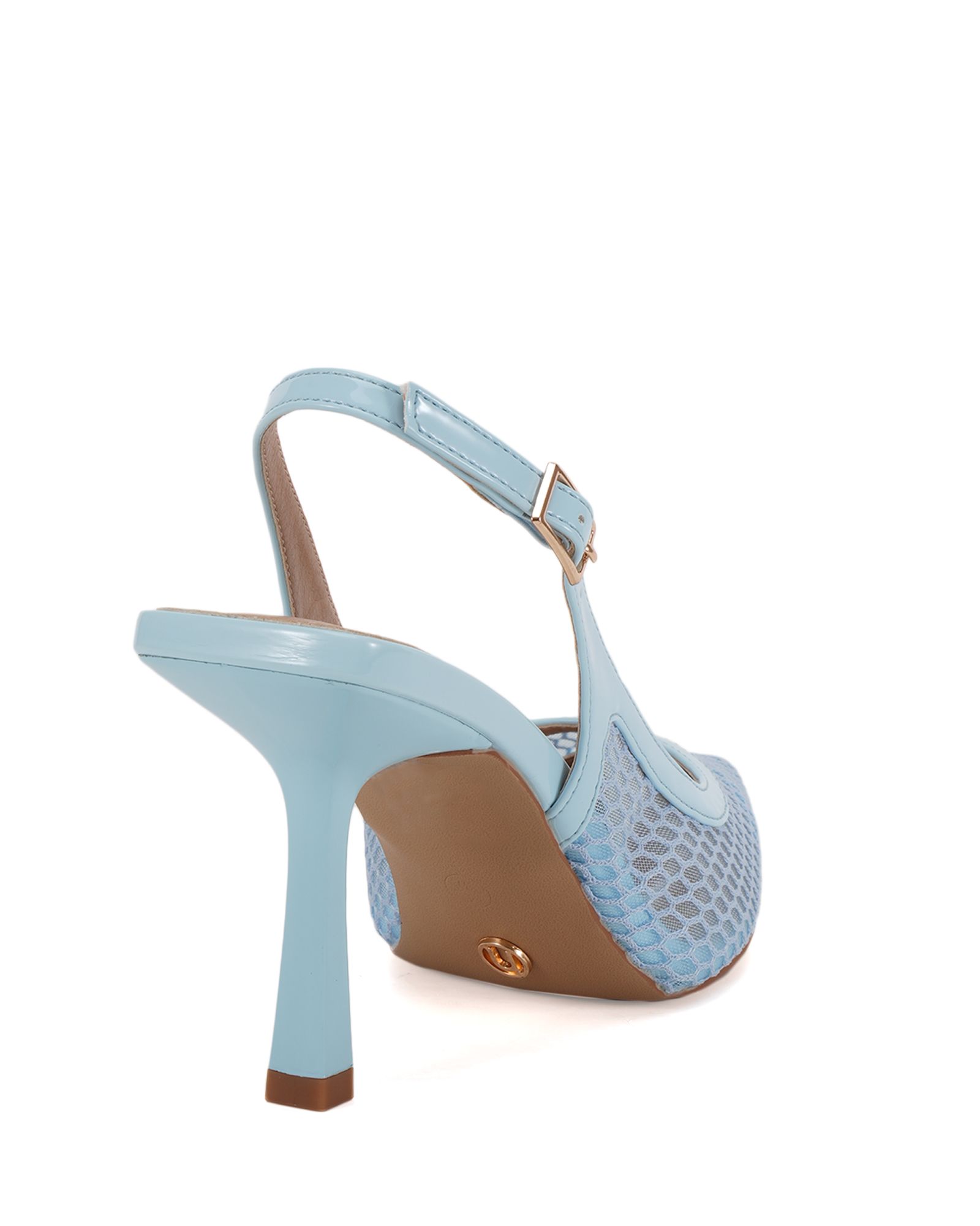 ILONA Blue Mesh Point Slingback Court