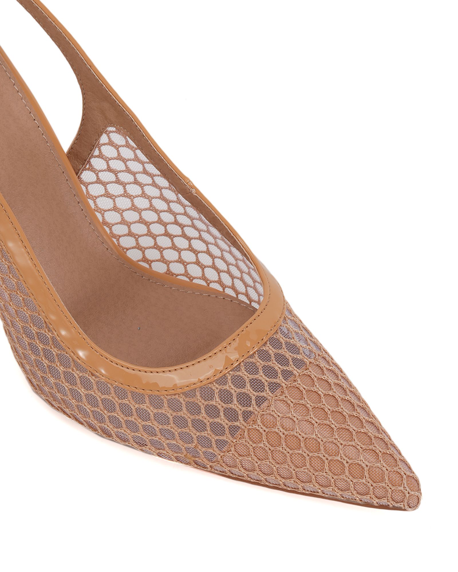 Wide Fit ILONA Nude Mesh Point Slingback Court