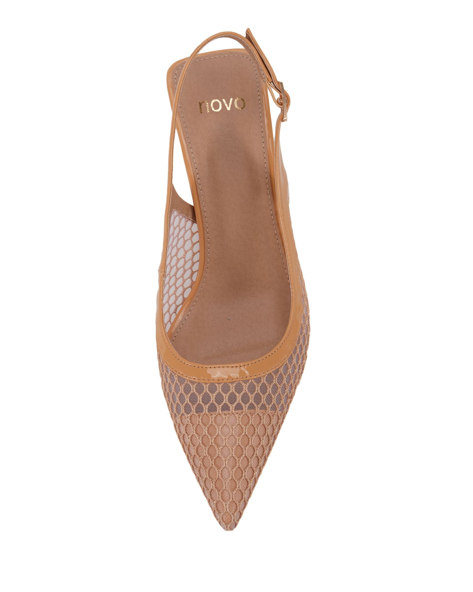 ILONA Nude Mesh Point Slingback Court
