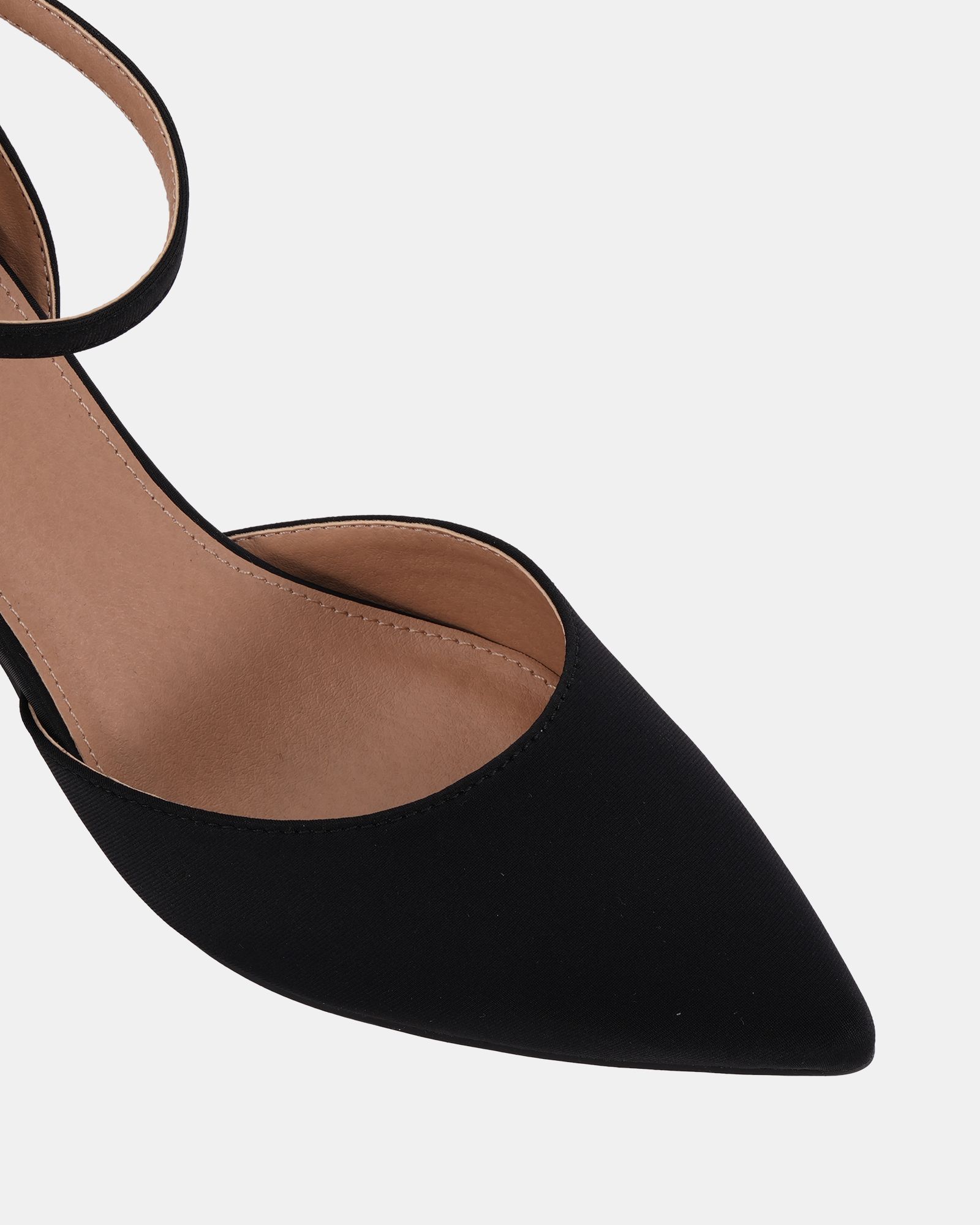 IMELDA Black Two Part Ankle Strap Court