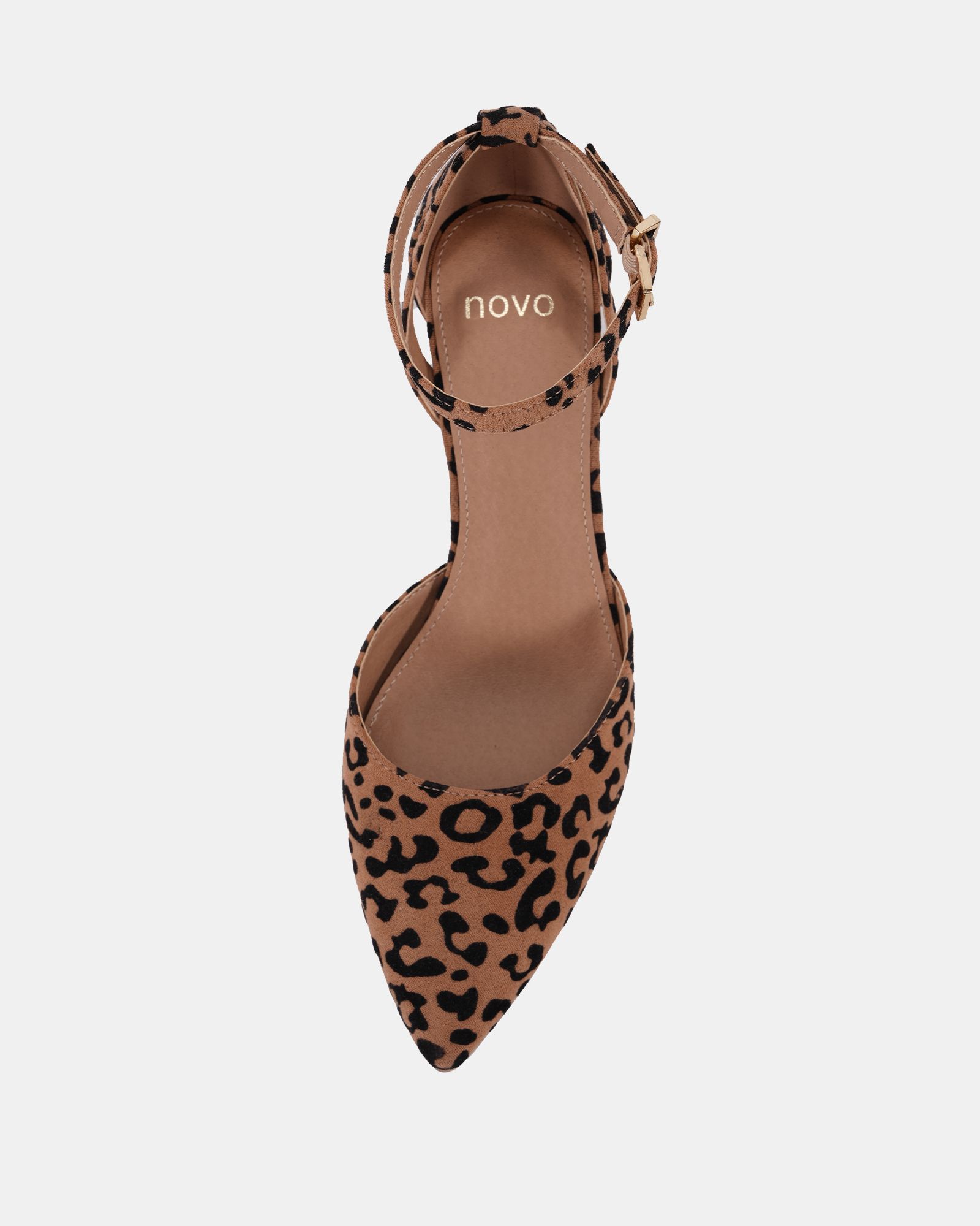 IMELDA Leopard Two Part Ankle Strap Court