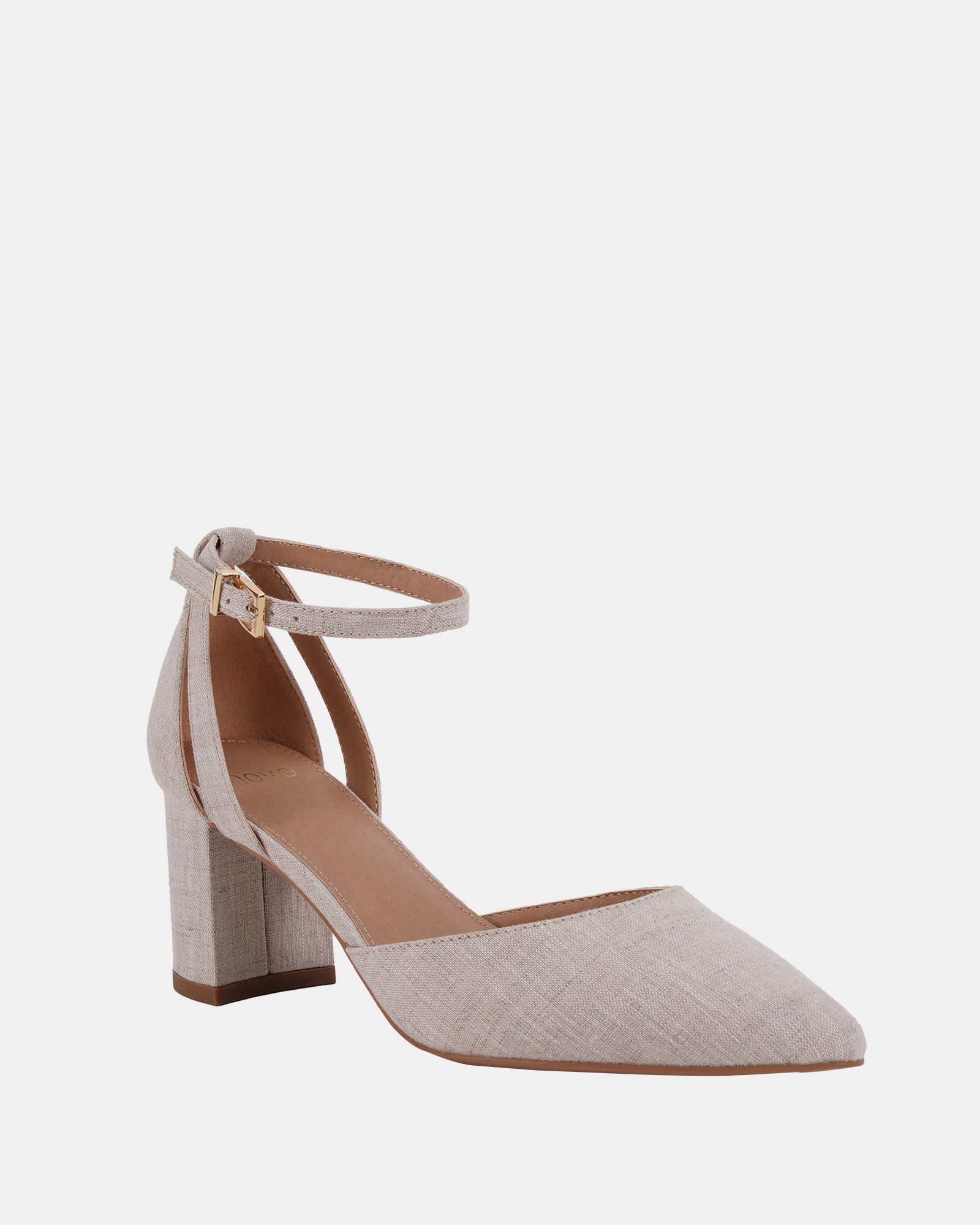 IMELDA Natural Two Part Ankle Strap Court