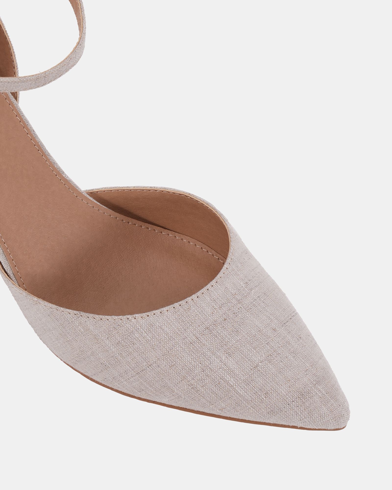 WIDE FIT IMELDA Natural Two Part Ankle Strap Court