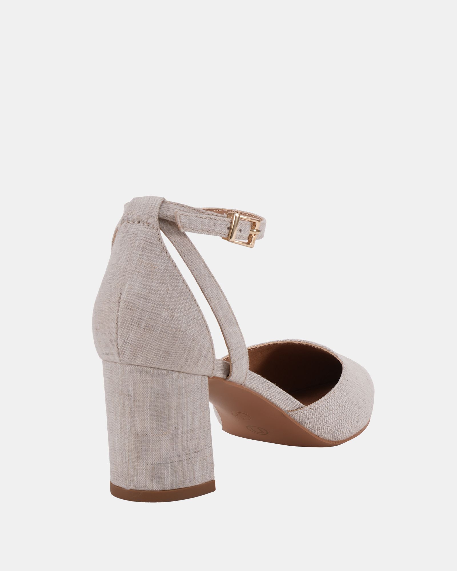 WIDE FIT IMELDA Natural Two Part Ankle Strap Court