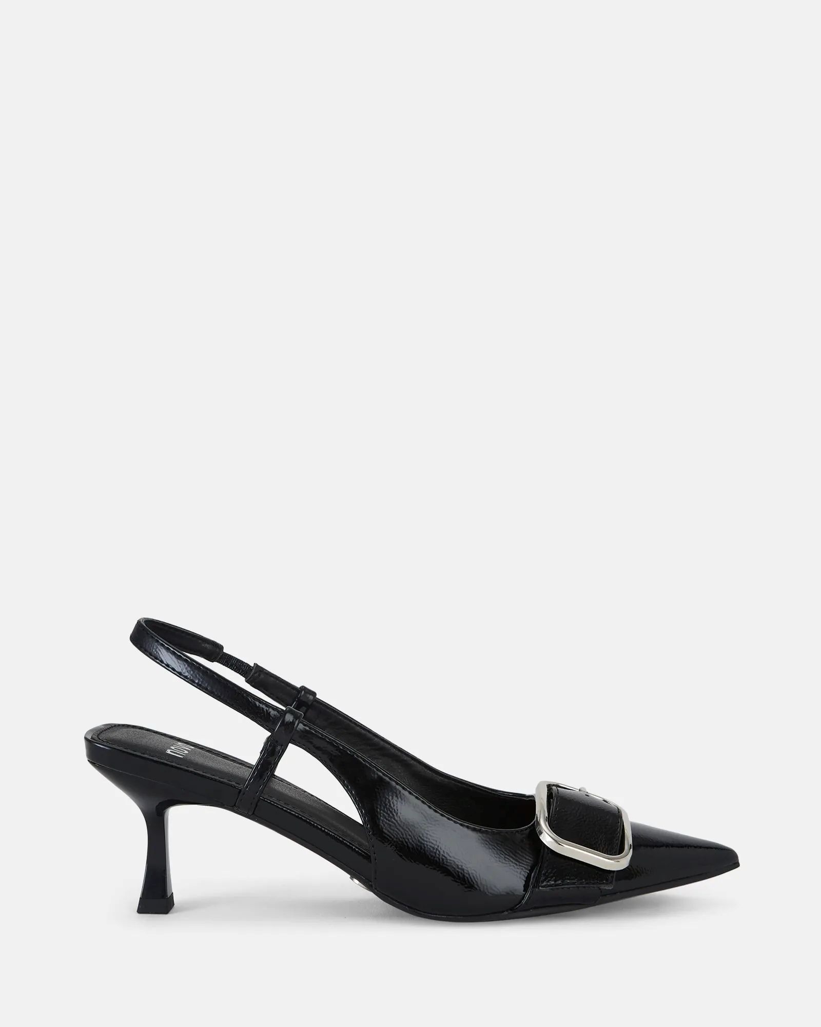 Wide Fit Isera Black Point Slingback Buckle Court