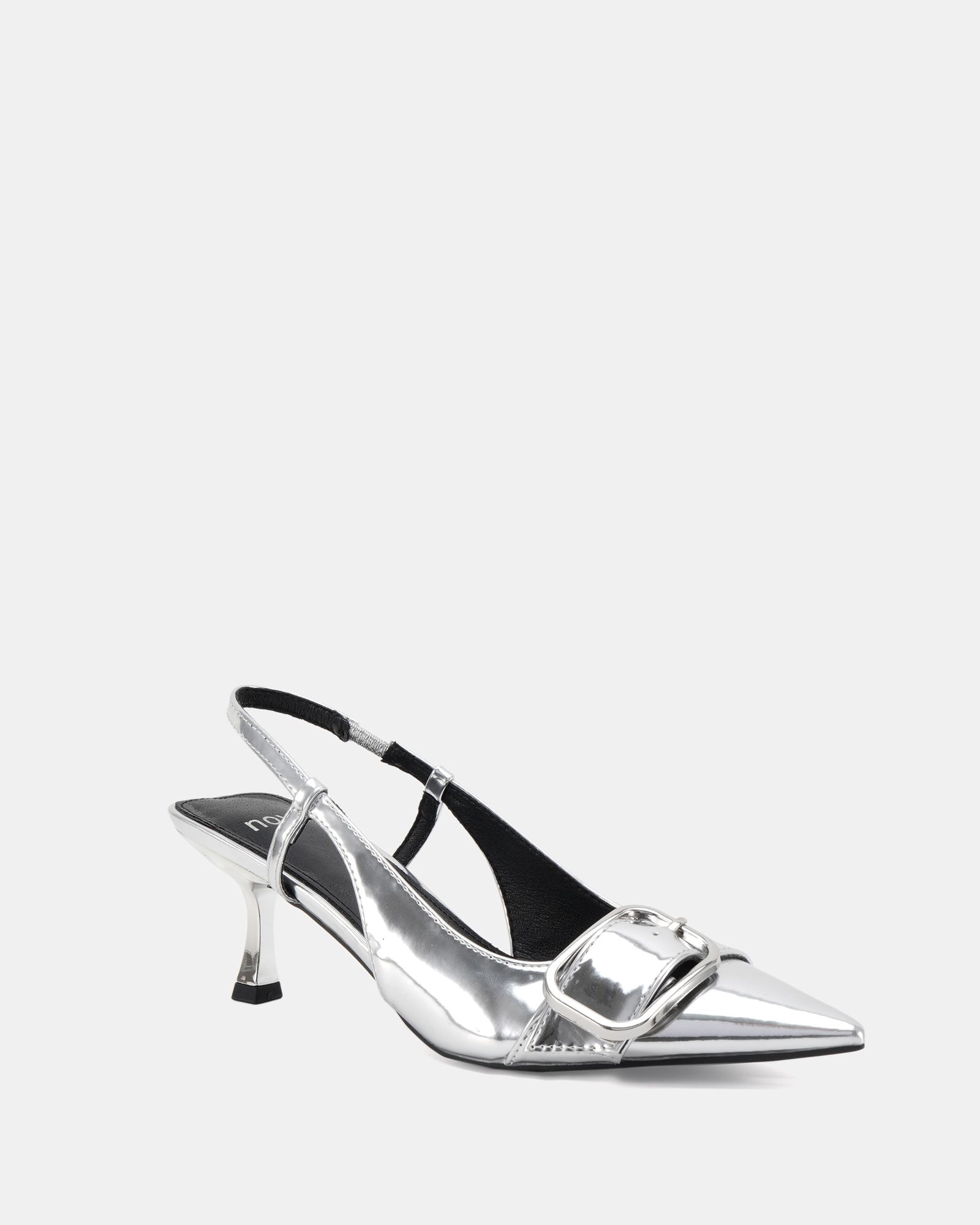 Wide Fit Isera Silver Point Slingback Buckle Court