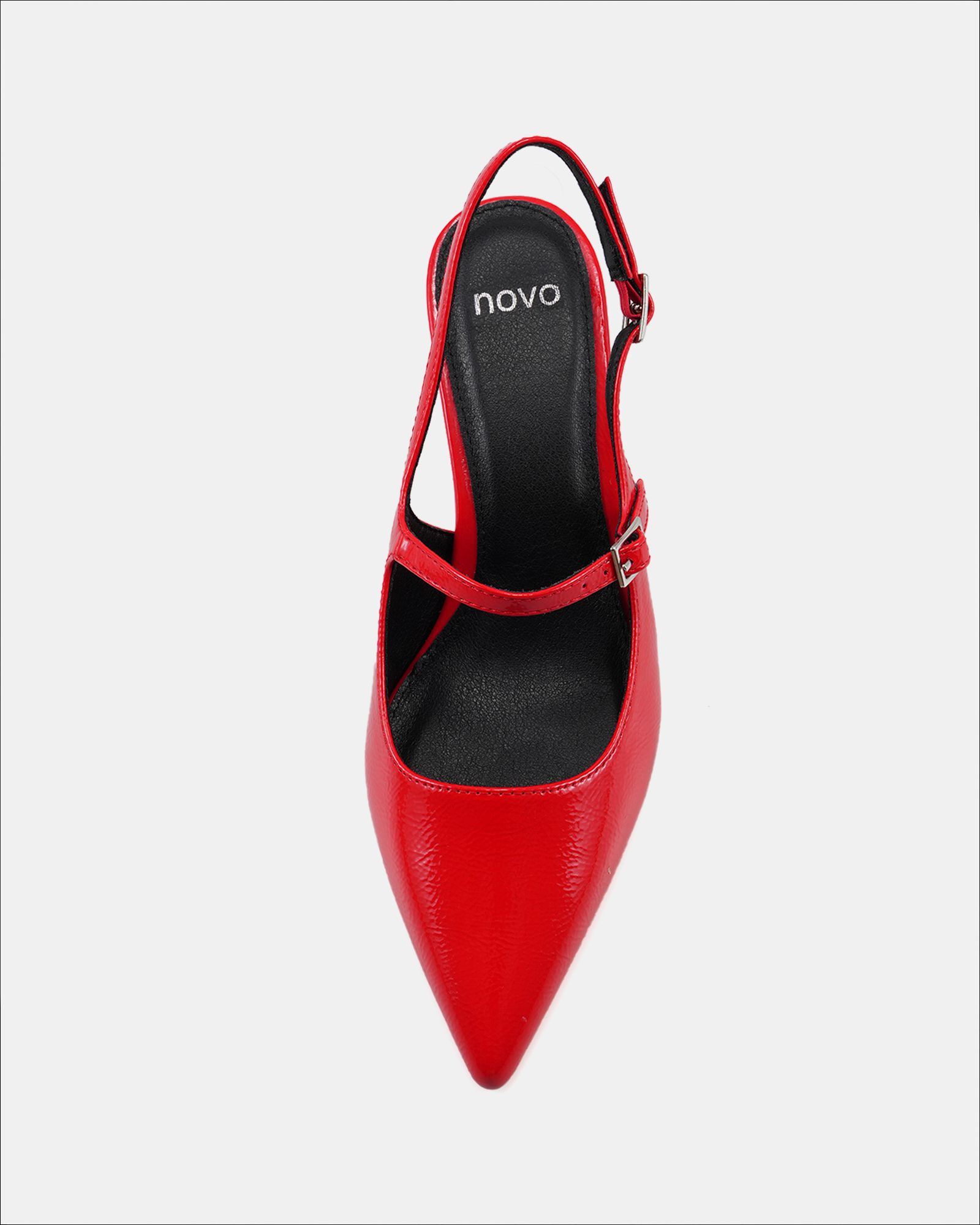 Ispra Red Slingback Mary Jane Point Court