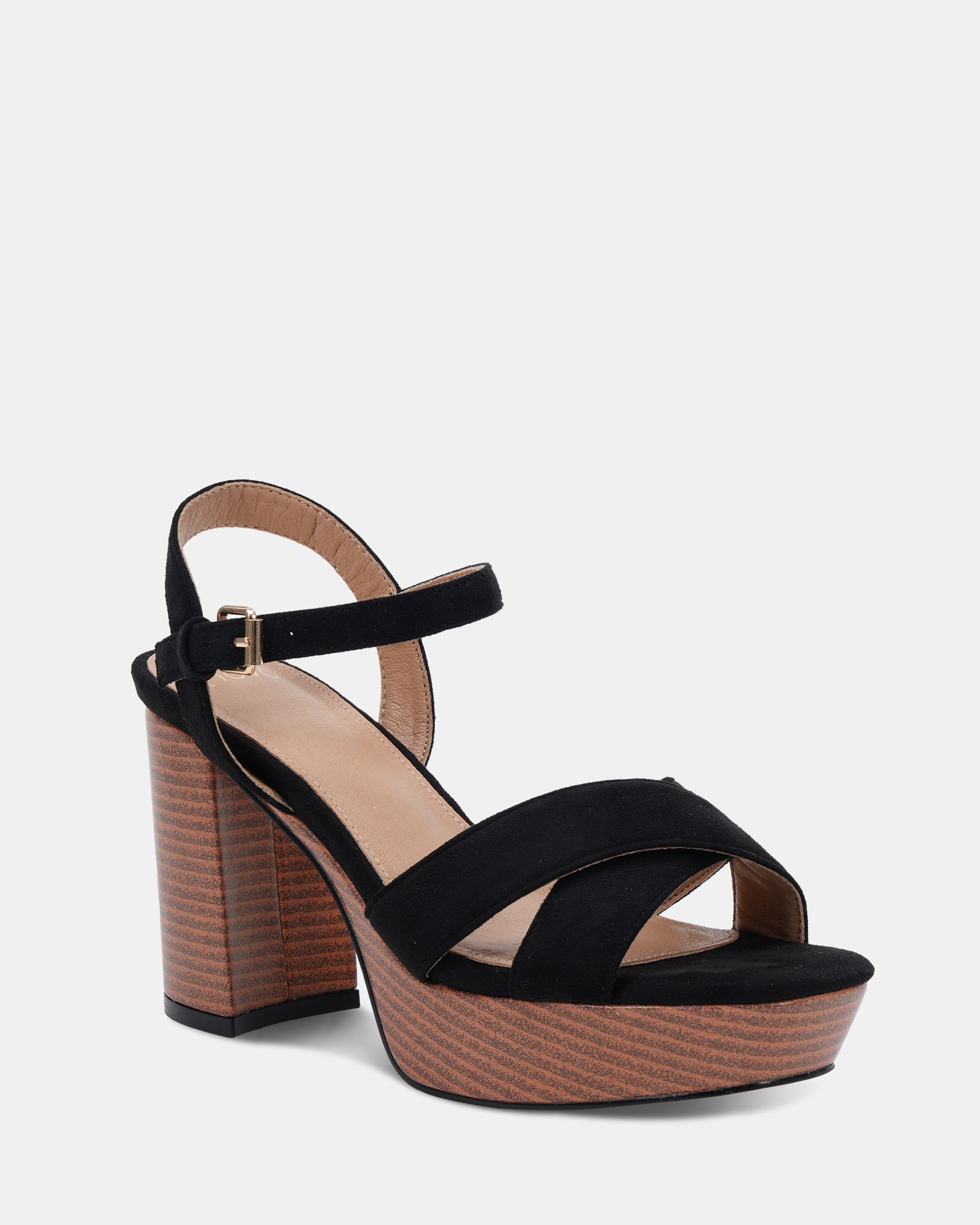 MADISON Black Platform Heeled Sandal