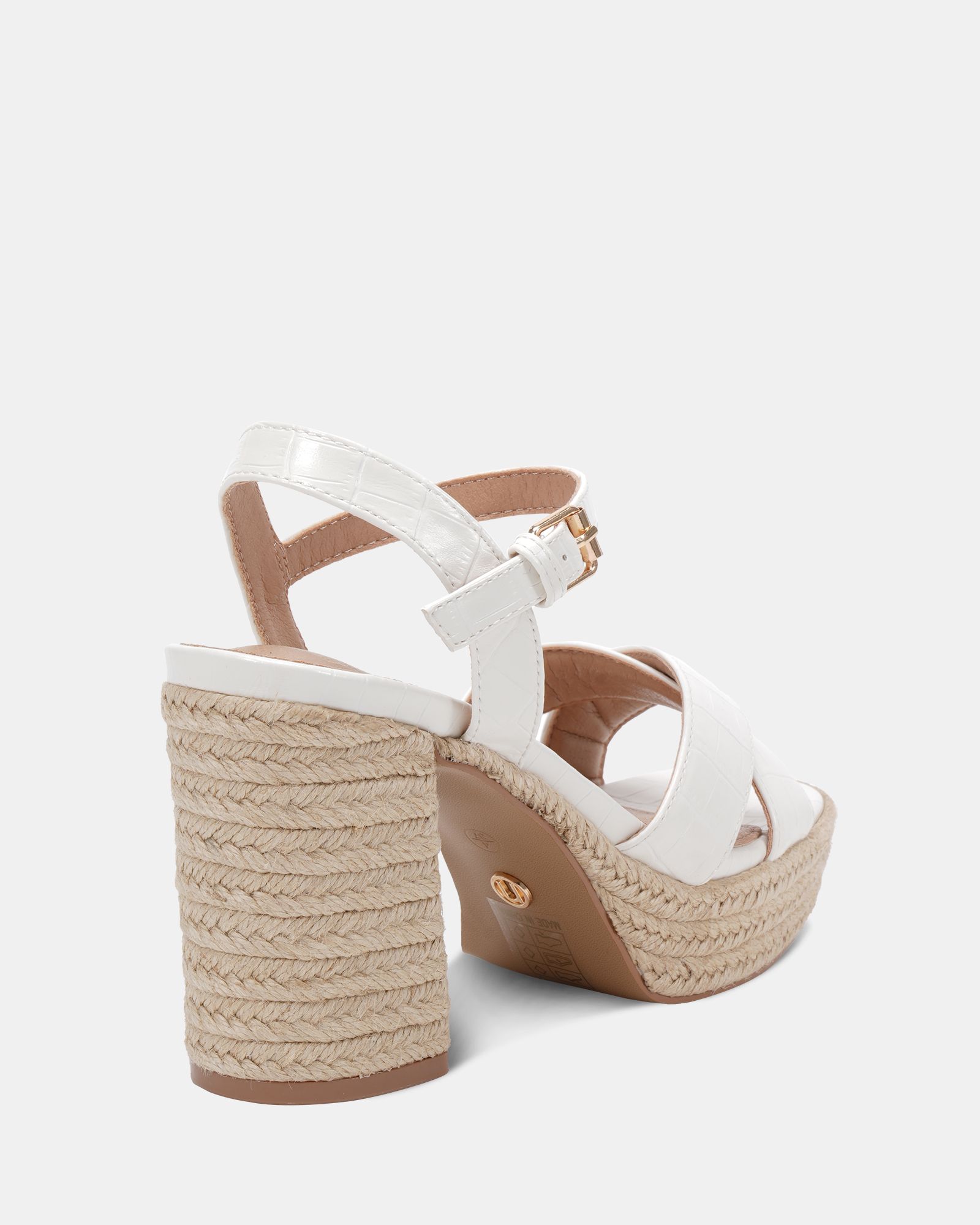 WIDE FIT MADISON White Platform Heeled Sandal