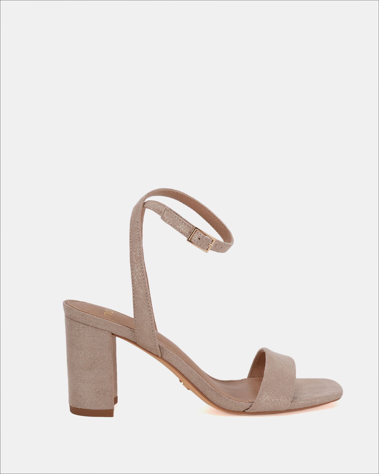 MARTINEZ Gold Block Heel Sandal