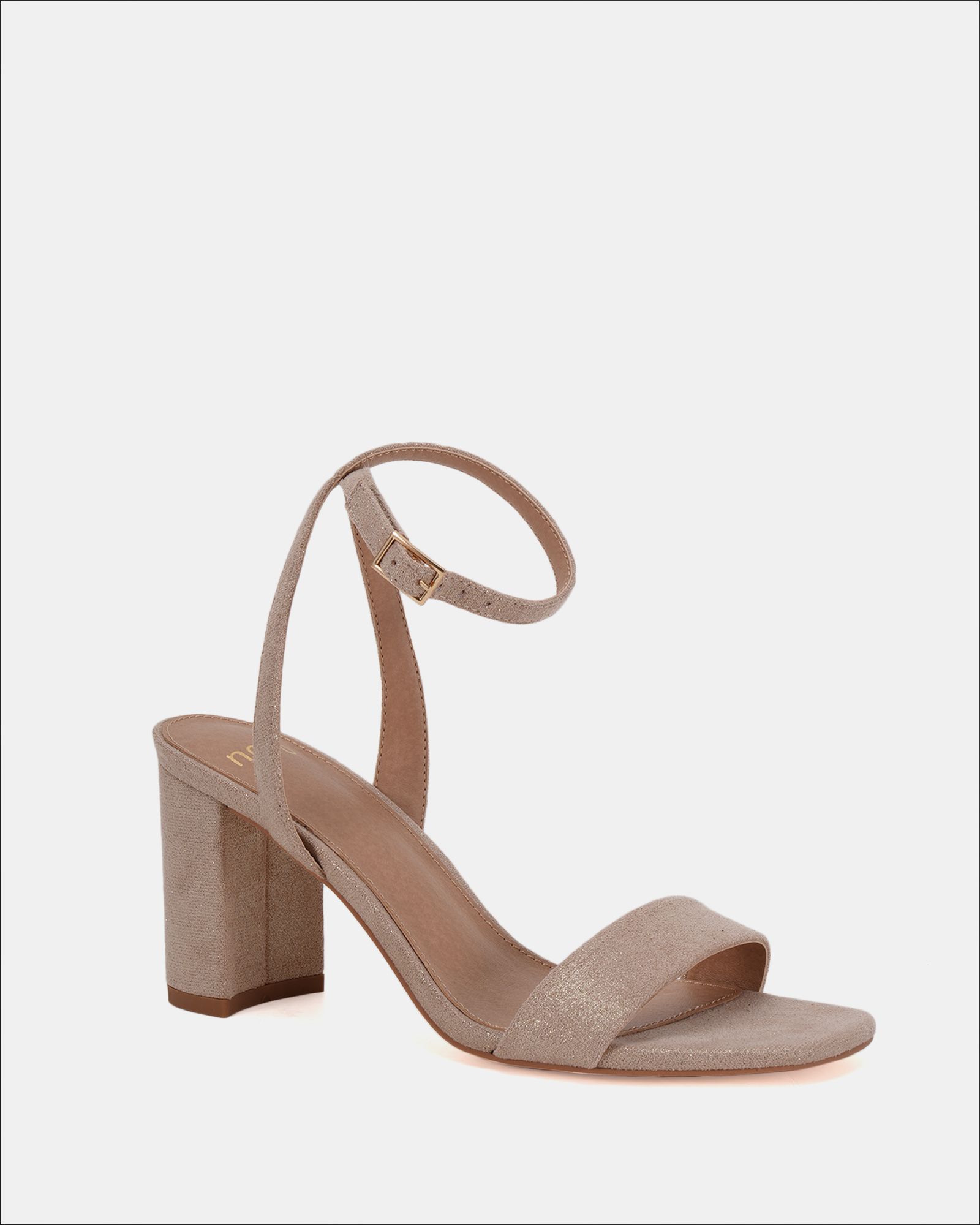 MARTINEZ Gold Block Heel Sandal