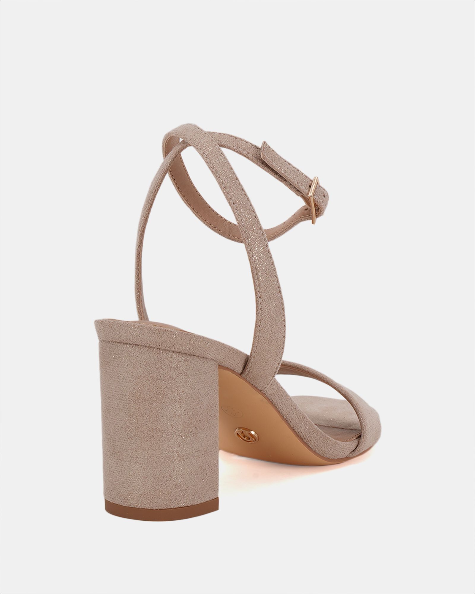 MARTINEZ Gold Block Heel Sandal