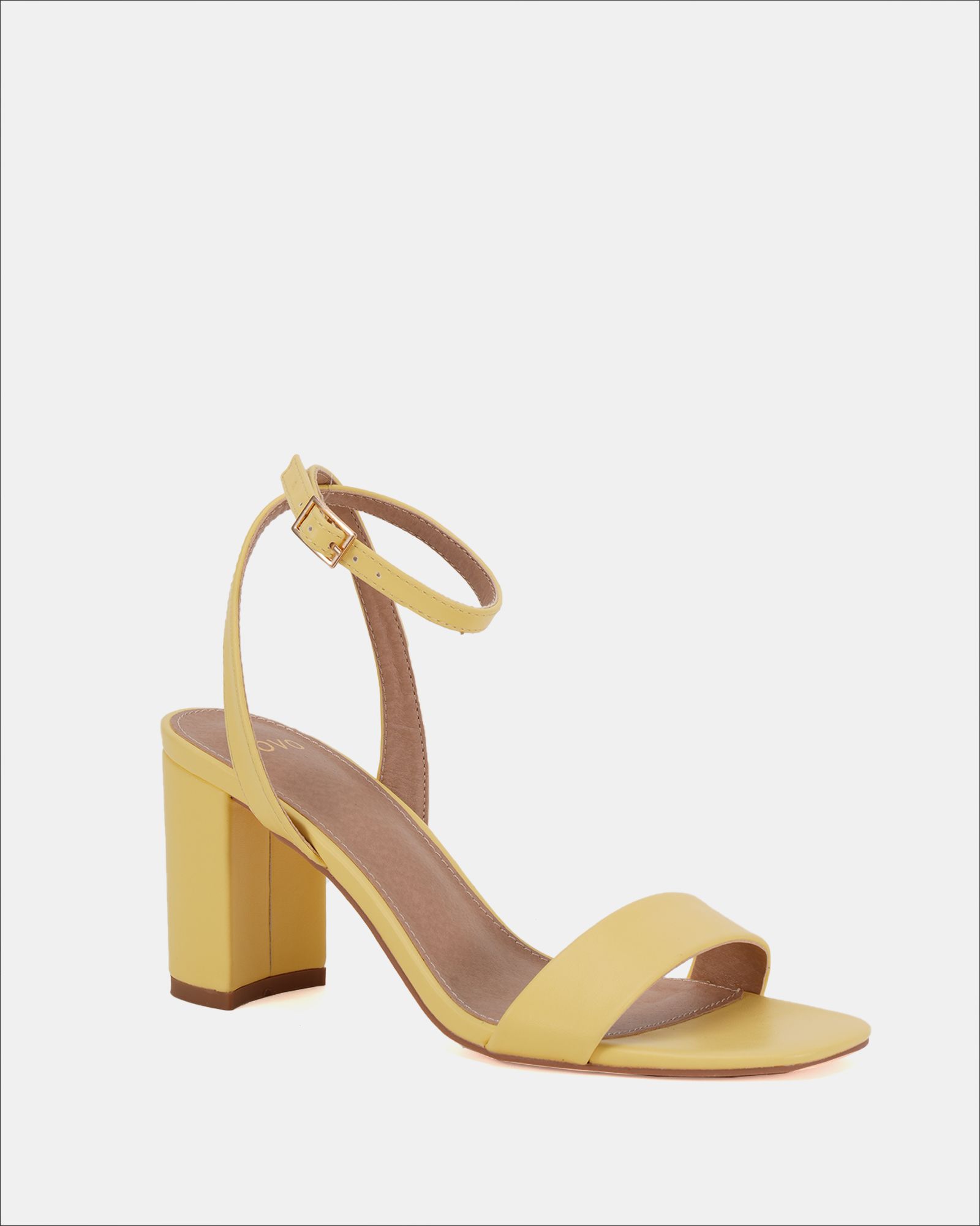 Wide Fit MARTINEZ Lemon Block Heel Sandal