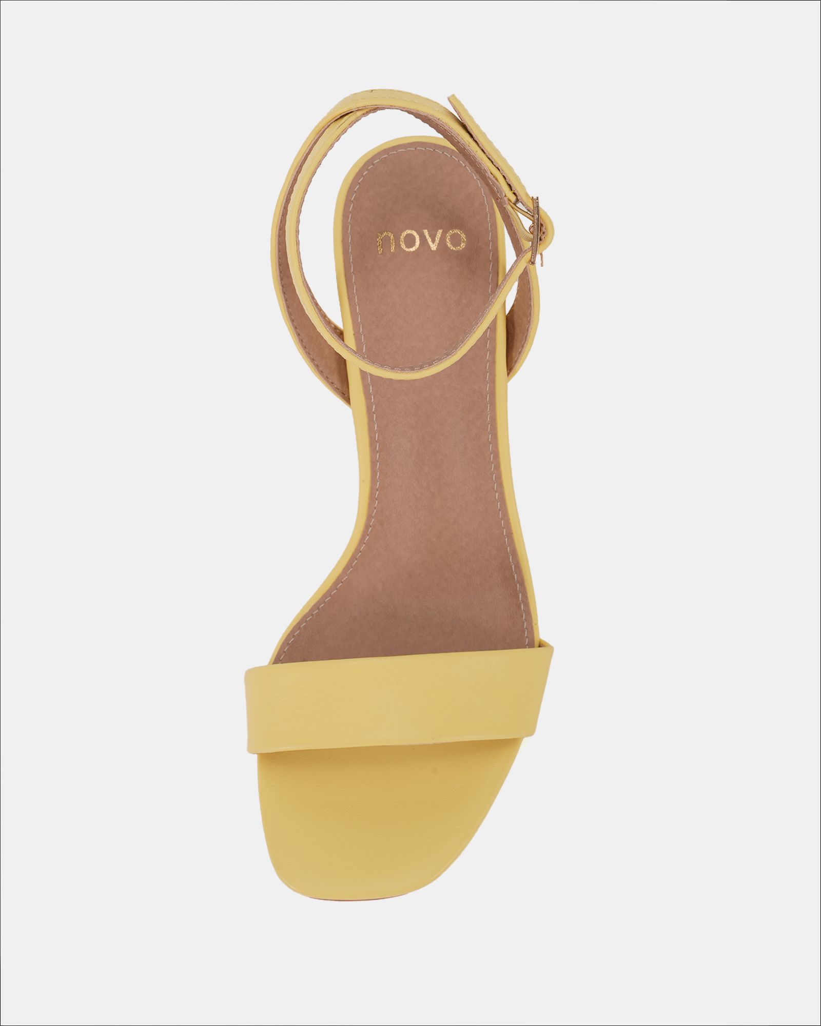 Wide Fit MARTINEZ Lemon Block Heel Sandal