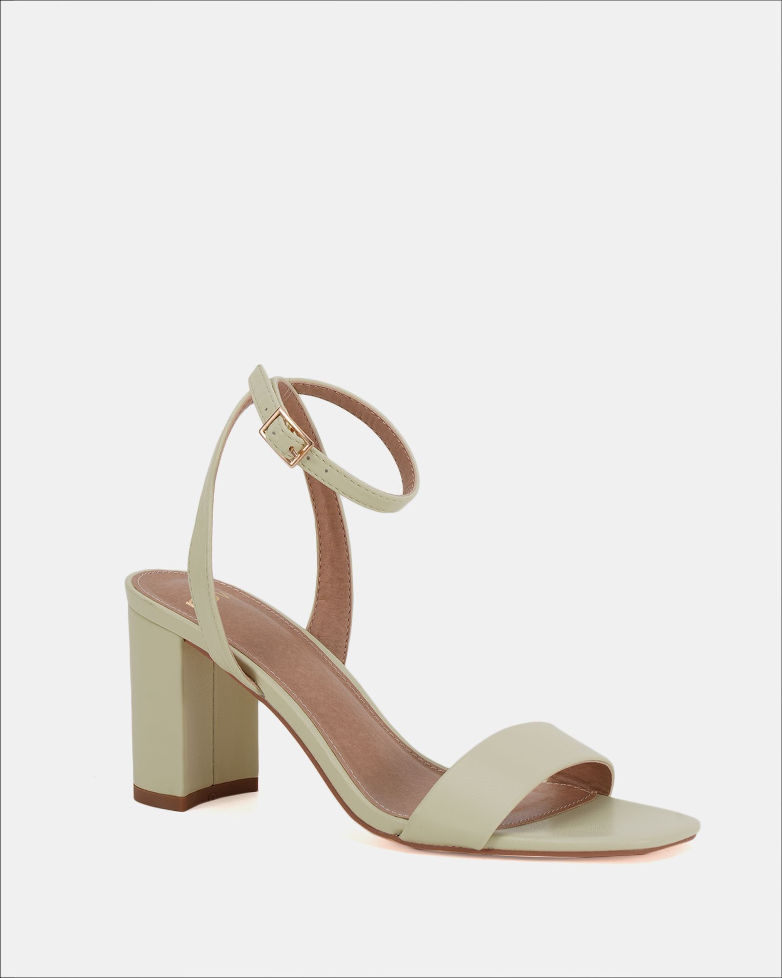 Wide Fit MARTINEZ Mint Block Heel Sandal