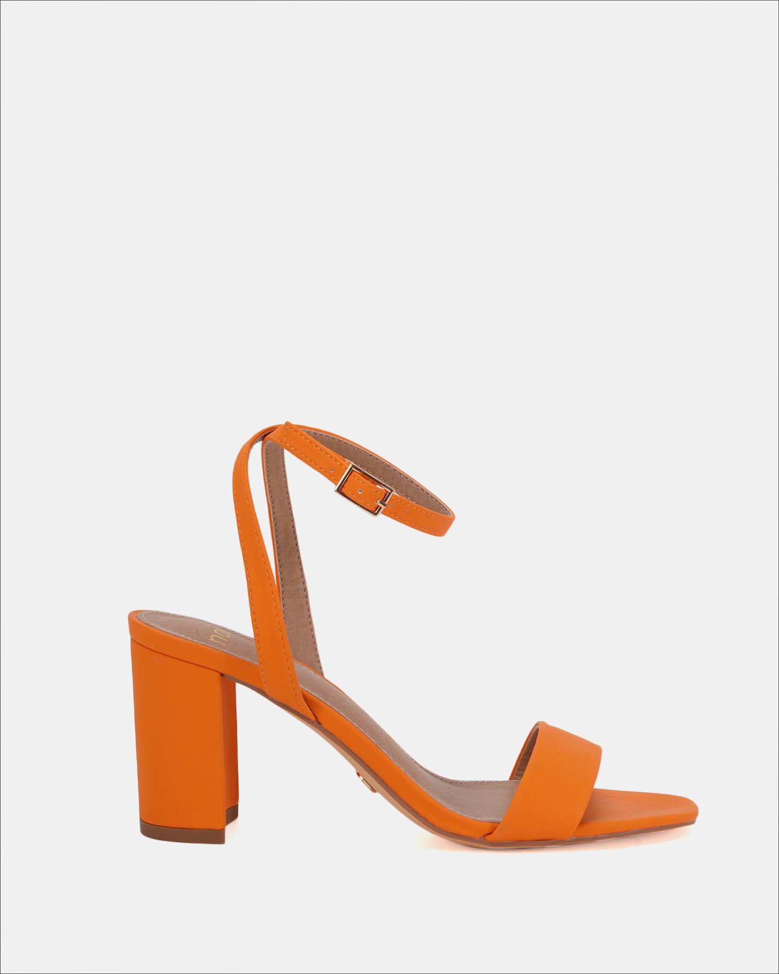 Wide Fit MARTINEZ Orange Block Heel Sandal