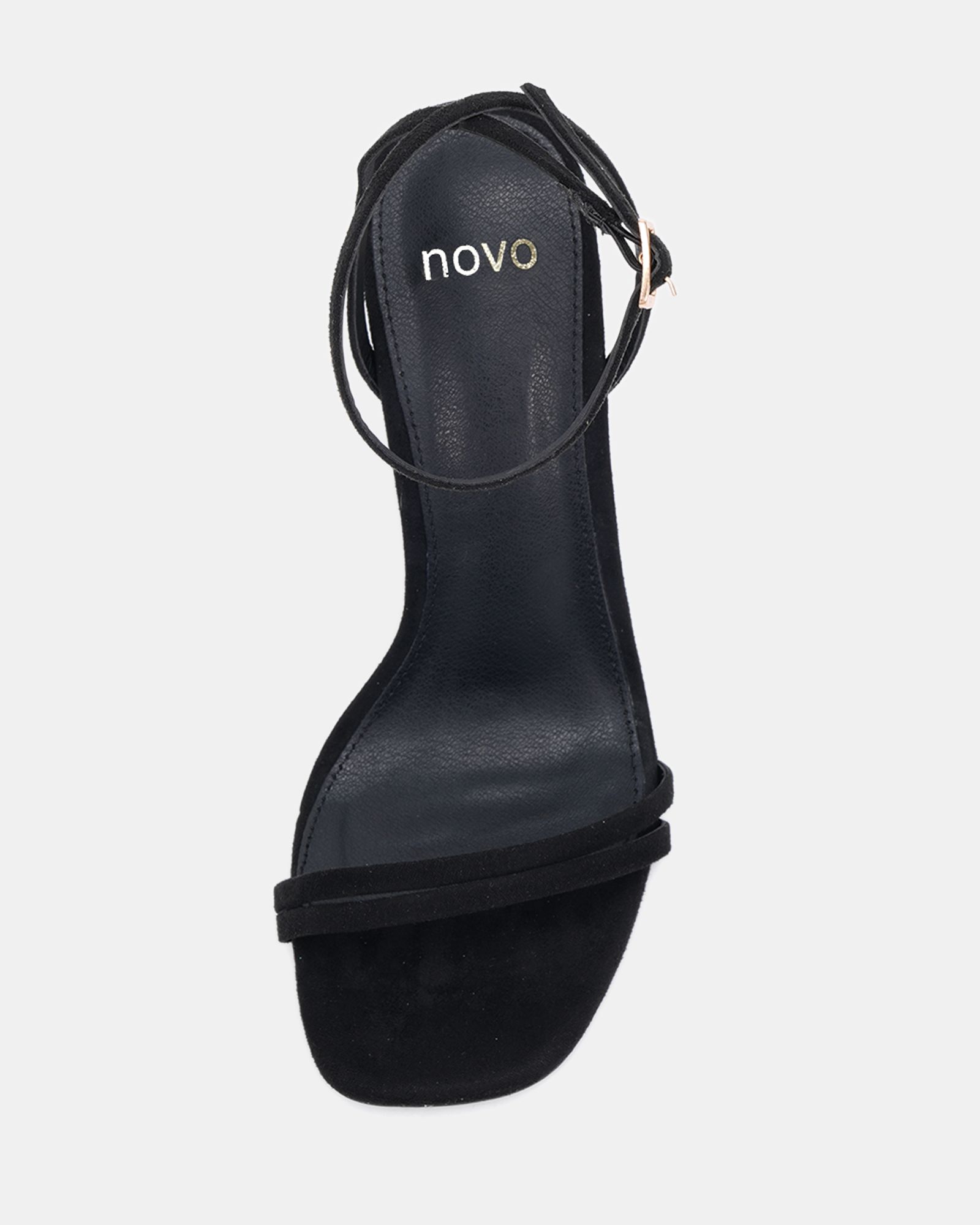 WIDE FIT MATILDA Black Strappy Heeled Sandal