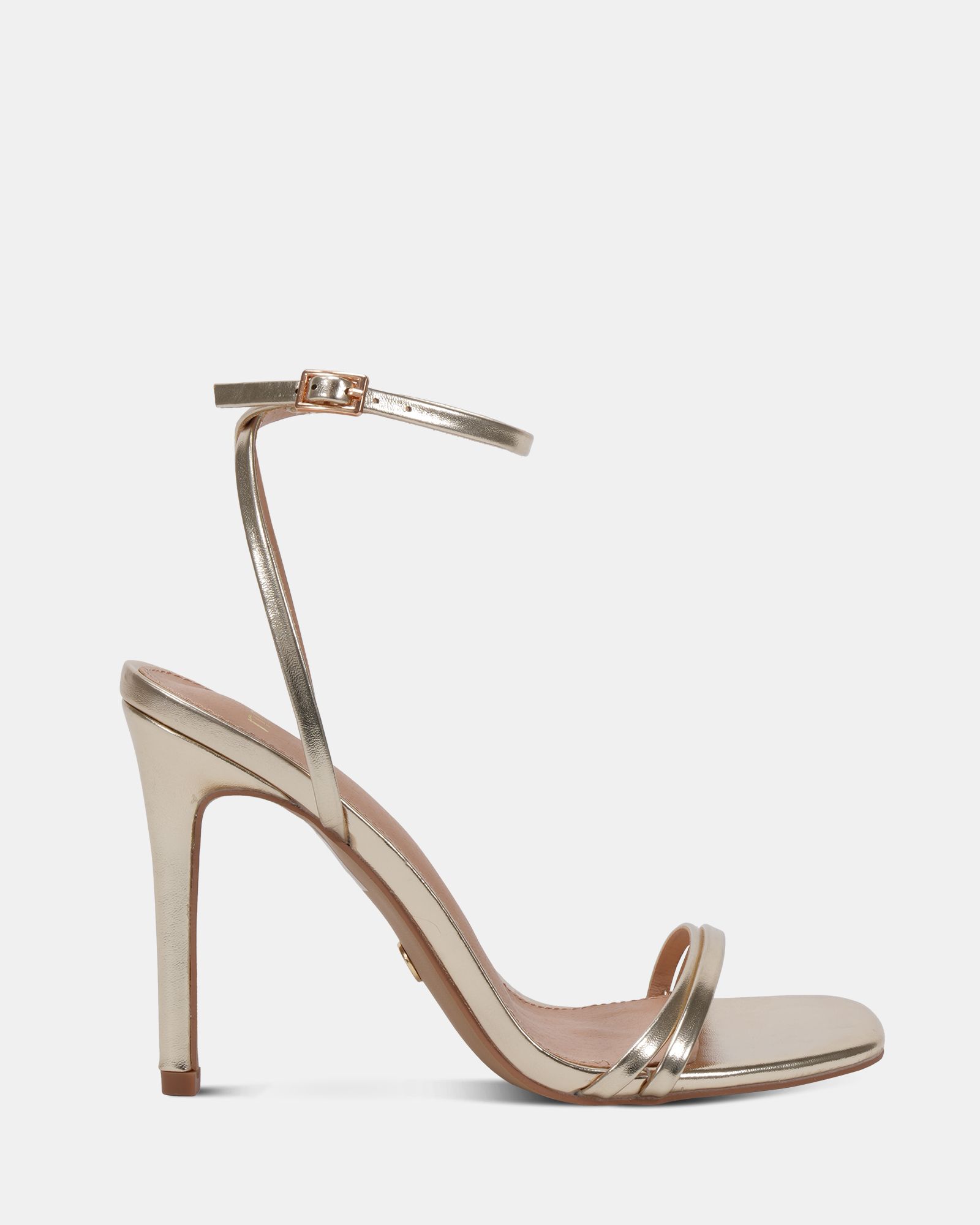 WIDE FIT MATILDA Gold Strappy Heeled Sandal