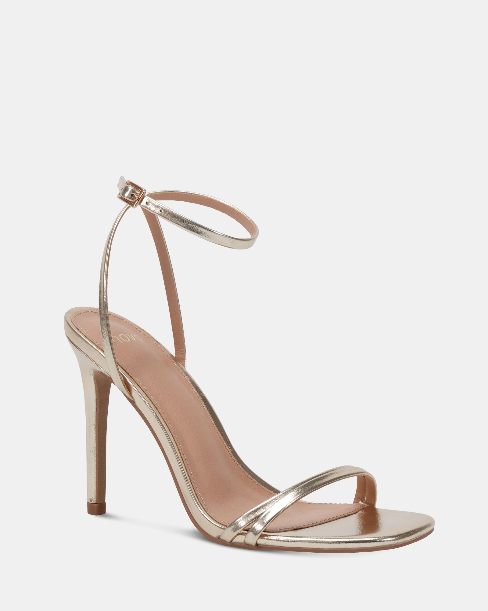 WIDE FIT MATILDA Gold Strappy Heeled Sandal