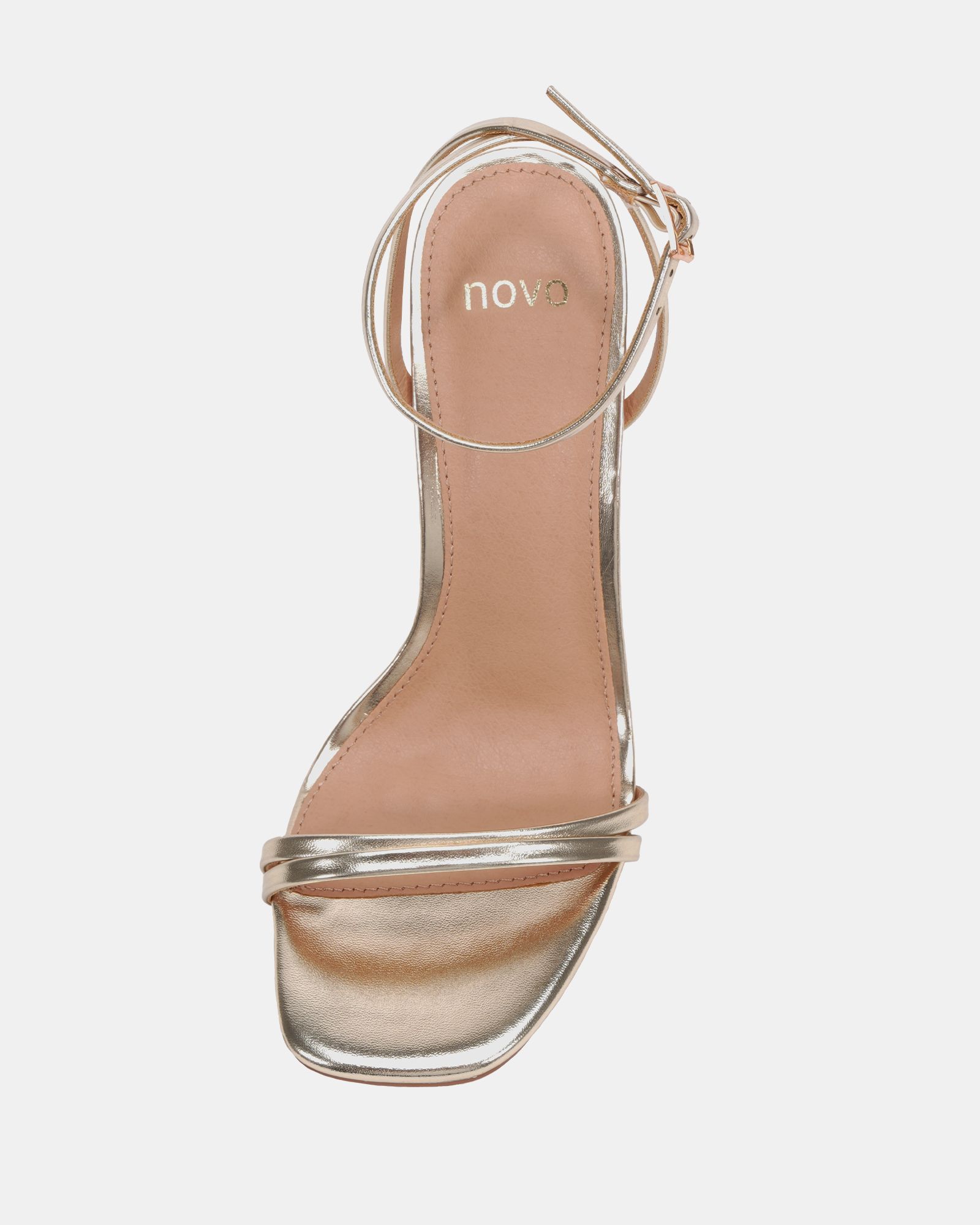 WIDE FIT MATILDA Gold Strappy Heeled Sandal