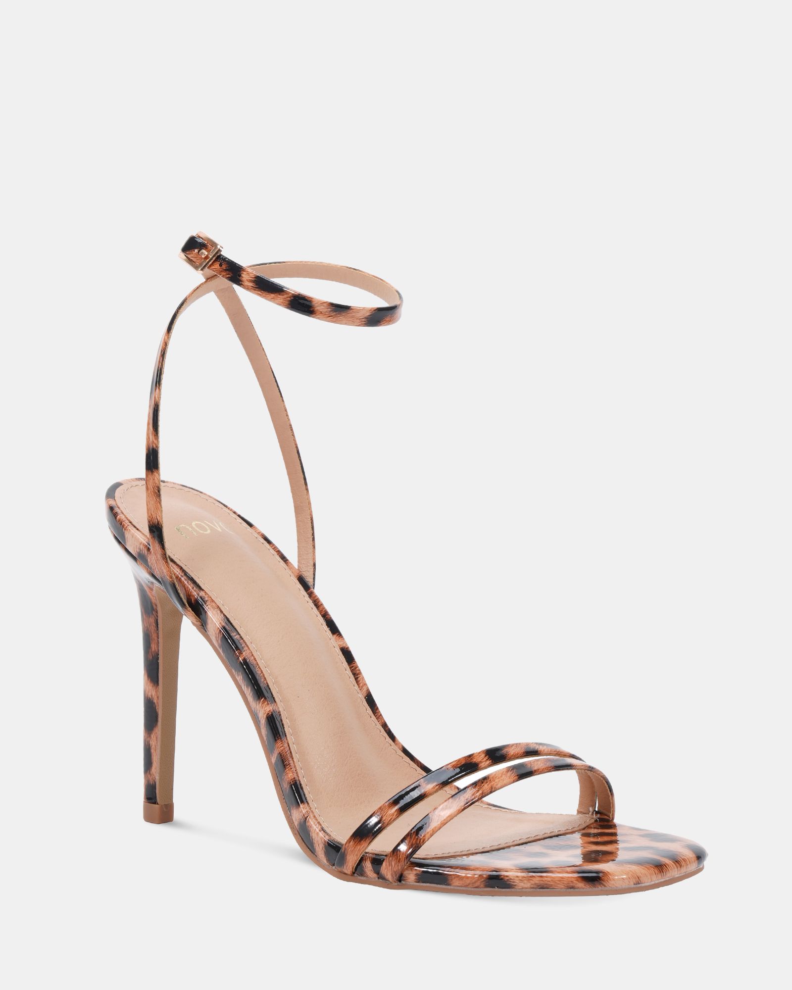 WIDE FIT MATILDA Leopard Strappy Heeled Sandal