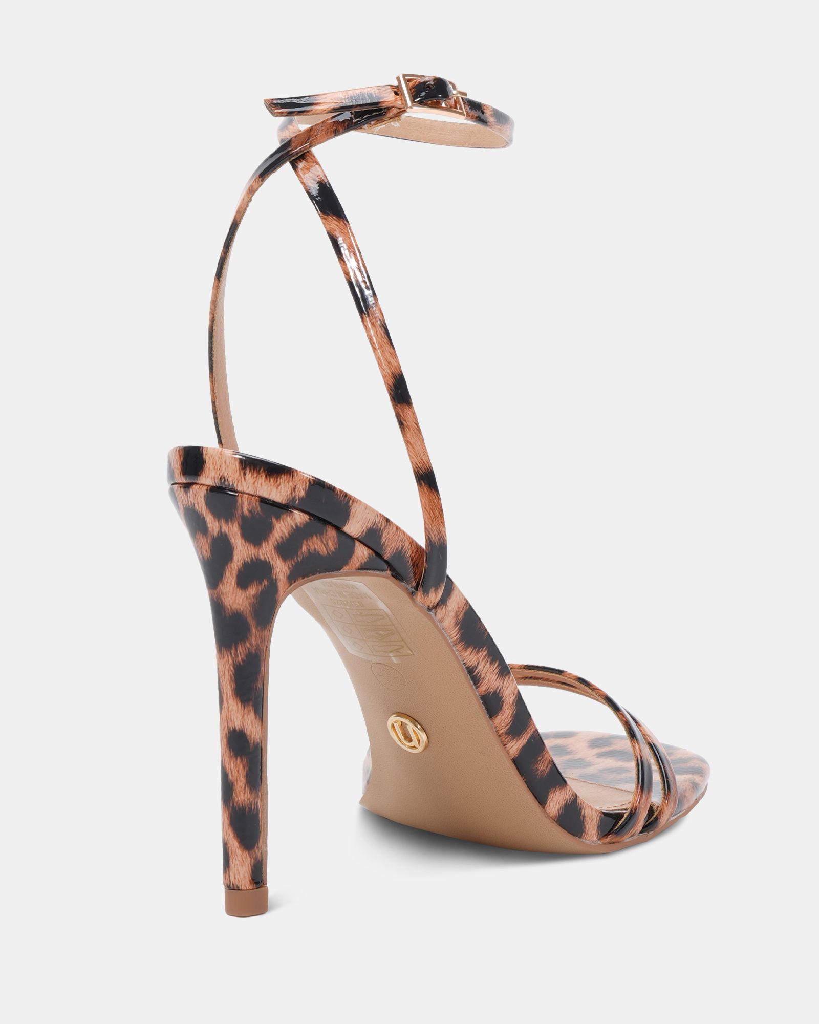 WIDE FIT MATILDA Leopard Strappy Heeled Sandal
