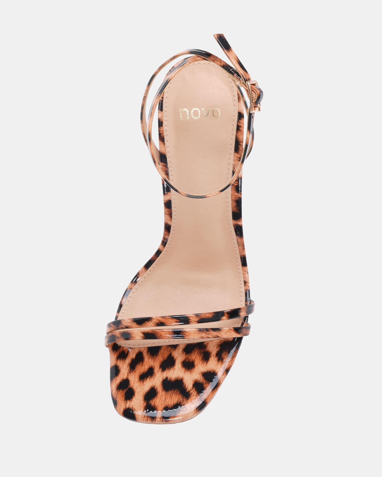 WIDE FIT MATILDA Leopard Strappy Heeled Sandal