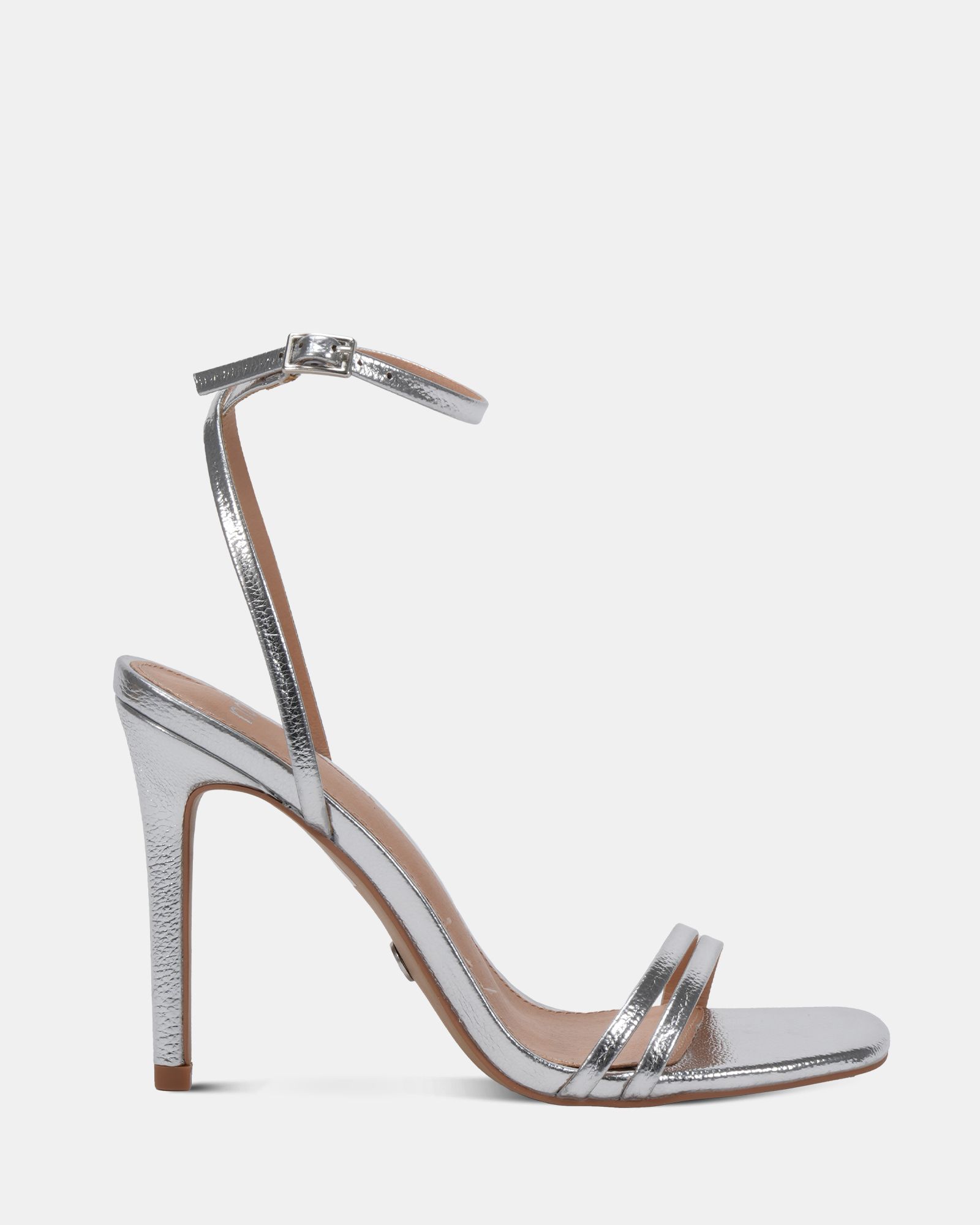 WIDE FIT MATILDA Silver Strappy Heeled Sandal