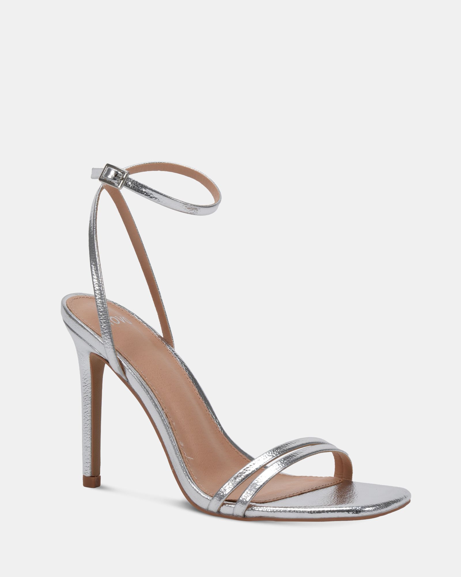 WIDE FIT MATILDA Silver Strappy Heeled Sandal