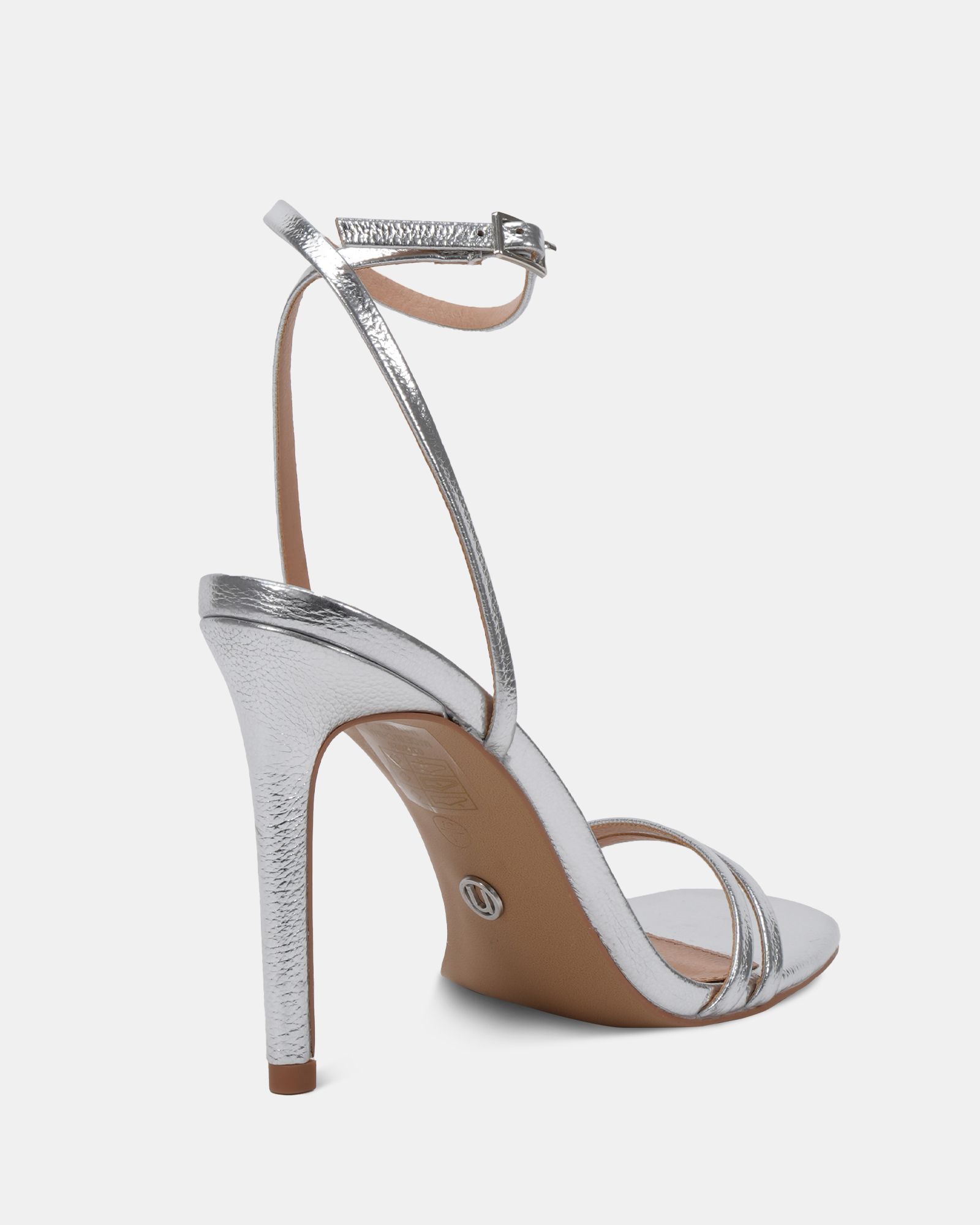 MATILDA Silver Strappy Heeled Sandal