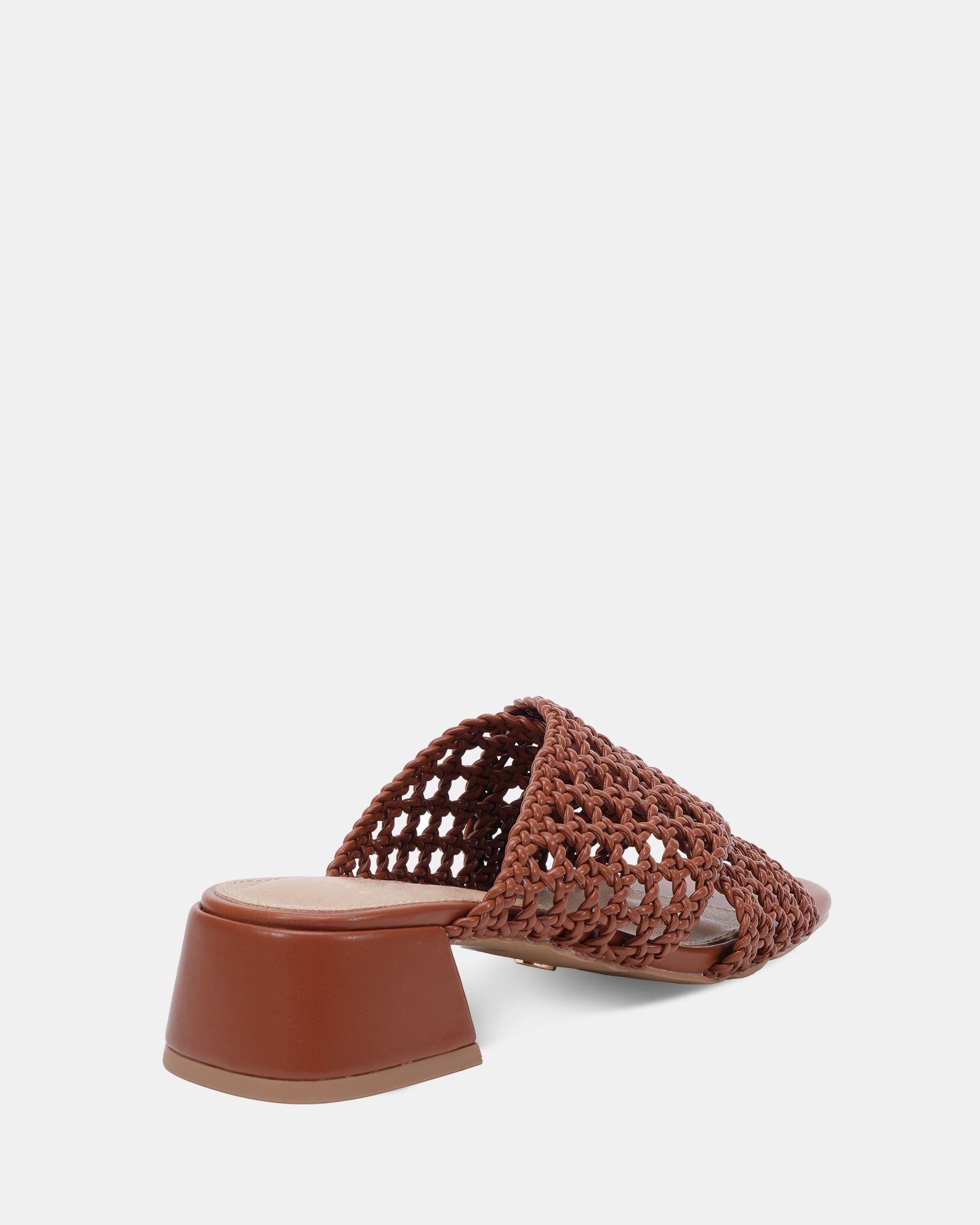 MILLY Tan Woven Block Heel Mule